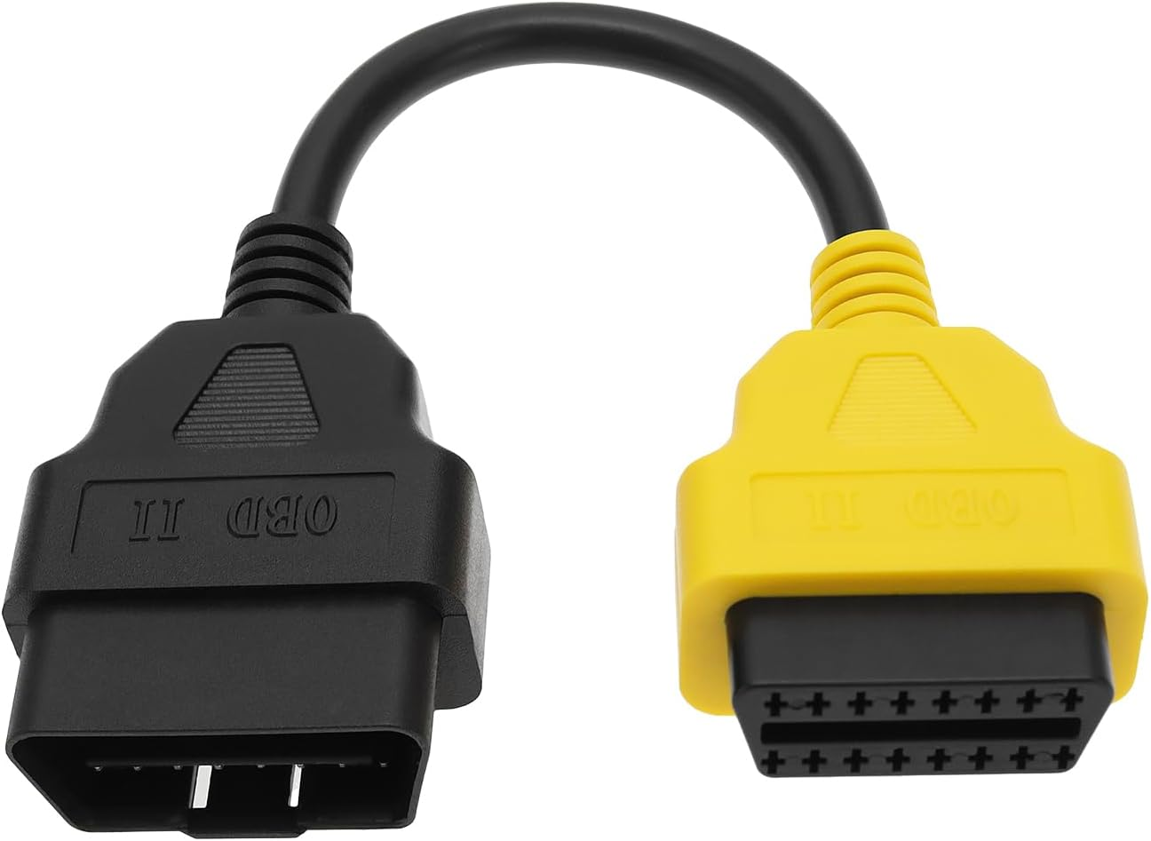 16 Pin to 16 Pin OBD2 Diagnostic Scanner Adapter Cable ECU Scanning Diagnostic Cable Lead Compatible with Fiat Scanning Diagnostic Tool Yellow and Black image number 2