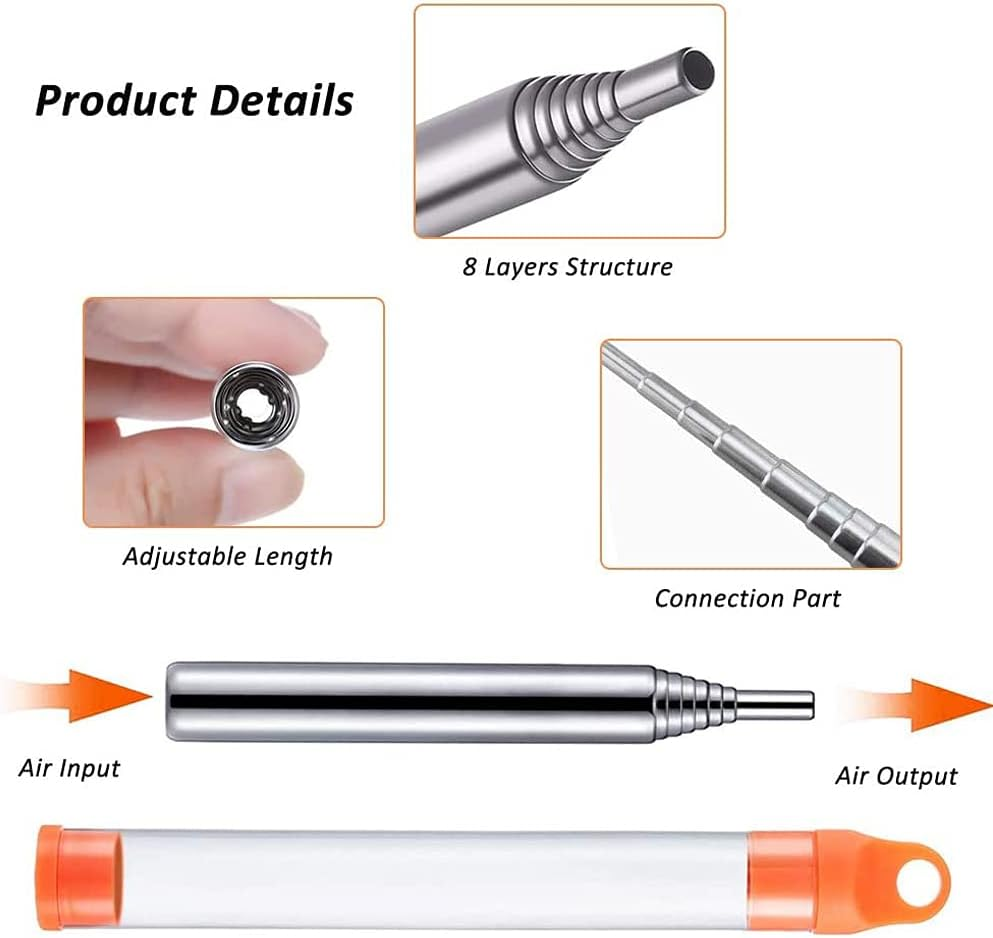 2 PCS Stainless Steel Collapsible Fire Blower Tube, Orange, Fireplace, Barbecues, Campfire image number 5