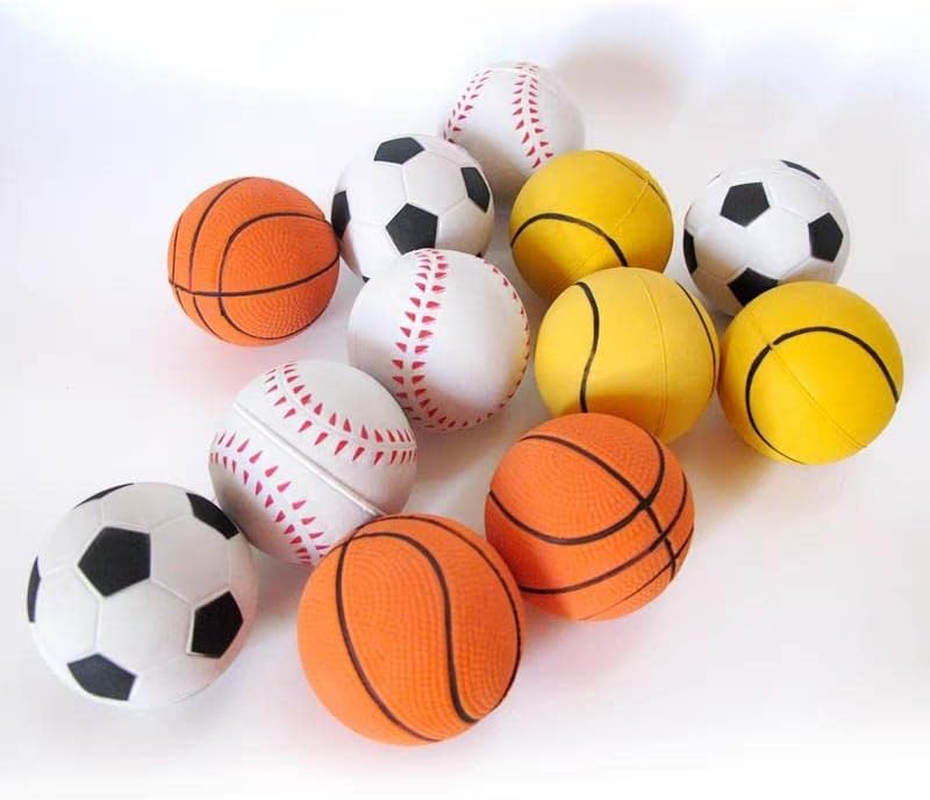 AIMALL 4/12Pk Mini Pet Sports Rubber Balls Dog Puppy Play Throw Fetch Training Cat Toy, 2.5" Diameter, Strong Build for Small Dogs & Cats image number 1