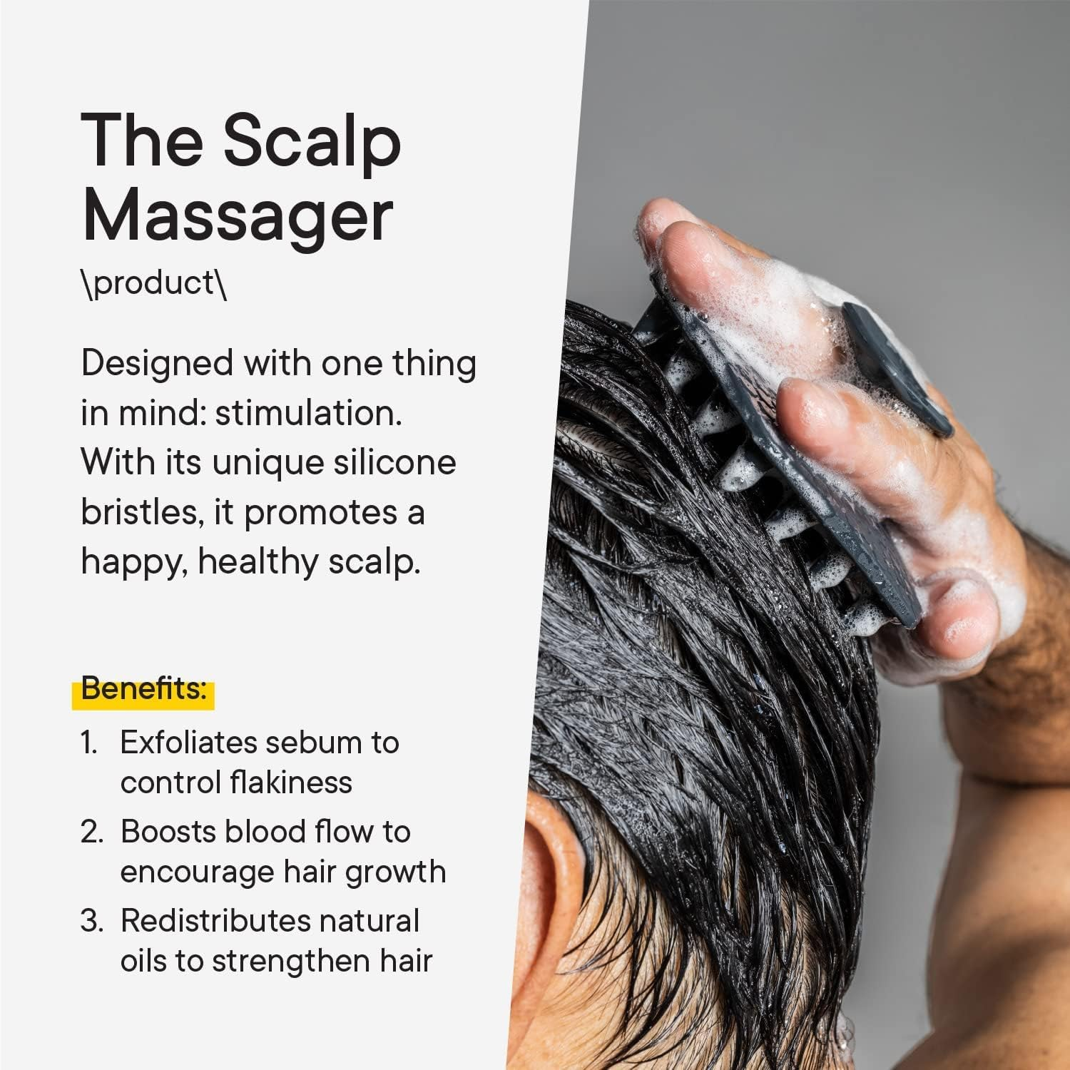 Scalp Massager Shampoo Brush Soft Silicone Scalp Scrubber for Hair Growth Scalp Exfoliator Brush for Dandruff Removal，Shower Hair Brush for Women Men Kids image number 1