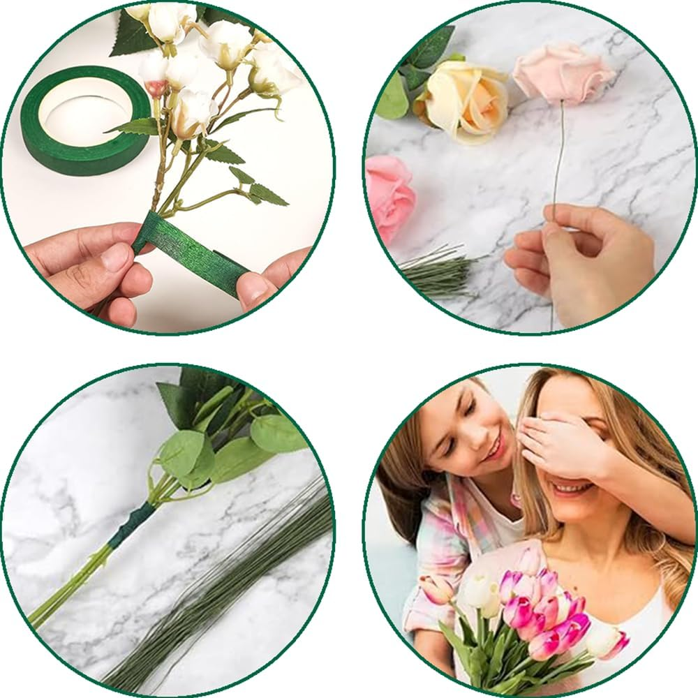 10 Pcs Floral Tool Set, DIY Flower Arrangement Kit for Bouquets, Crafts, Wreath Making, Dried Flower Arrangement, Florist Tape and Flower Wire Arrangement Kit, Wire Cutter Flower Bouquet Accessories image number 5