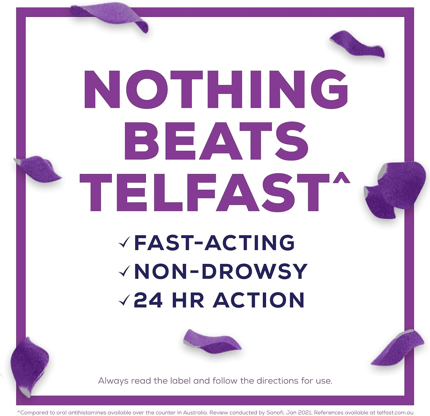 Telfast Hayfever Allergy Relief 120Mg, Non-Drowsy, for Sneezing, Runny Nose, Itchy Eyes and Itchy Throat, 10 Tablets image number 1