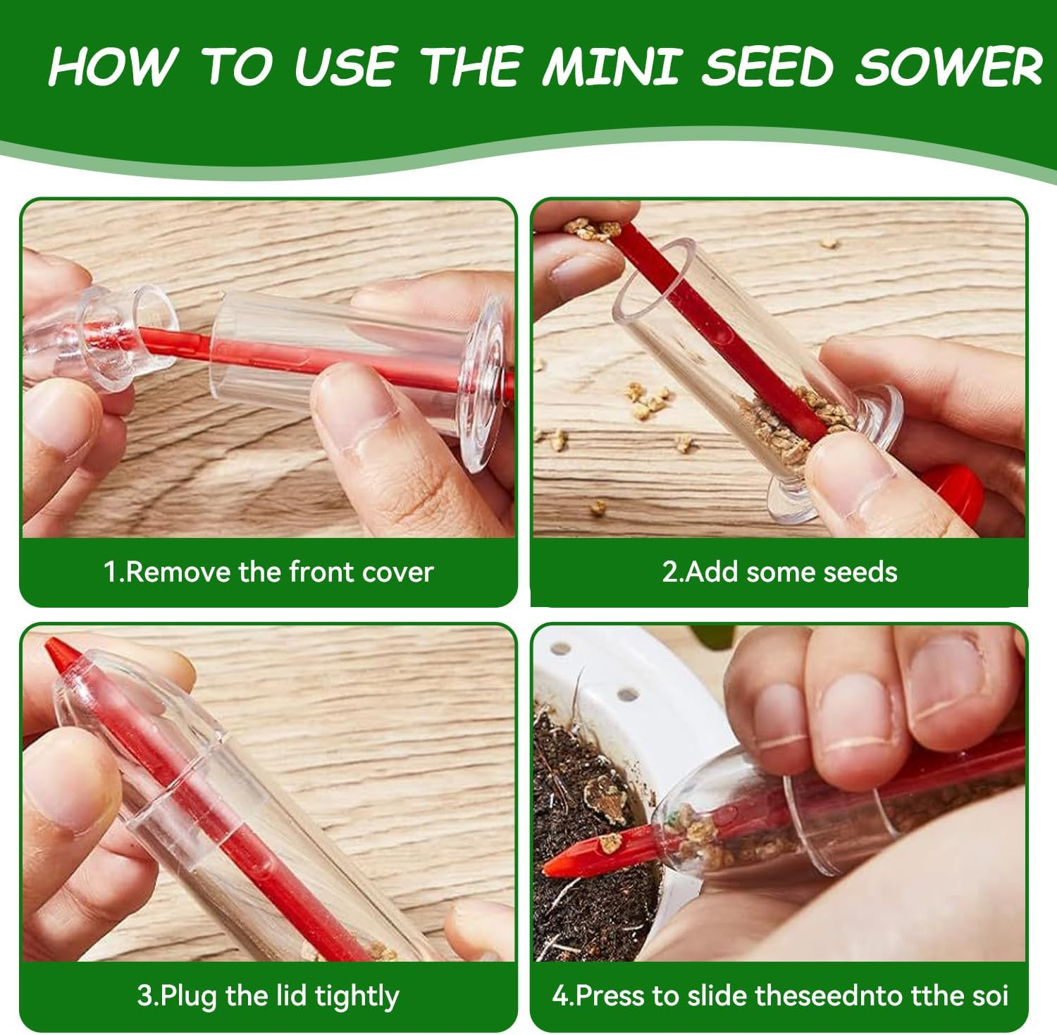6 PCS Mini Seed Spreader Sowing Seed Dispenser Hand Tool Handheld Garden Seeder Ideal for Small Seeds of Flowers, Vegetables image number 1
