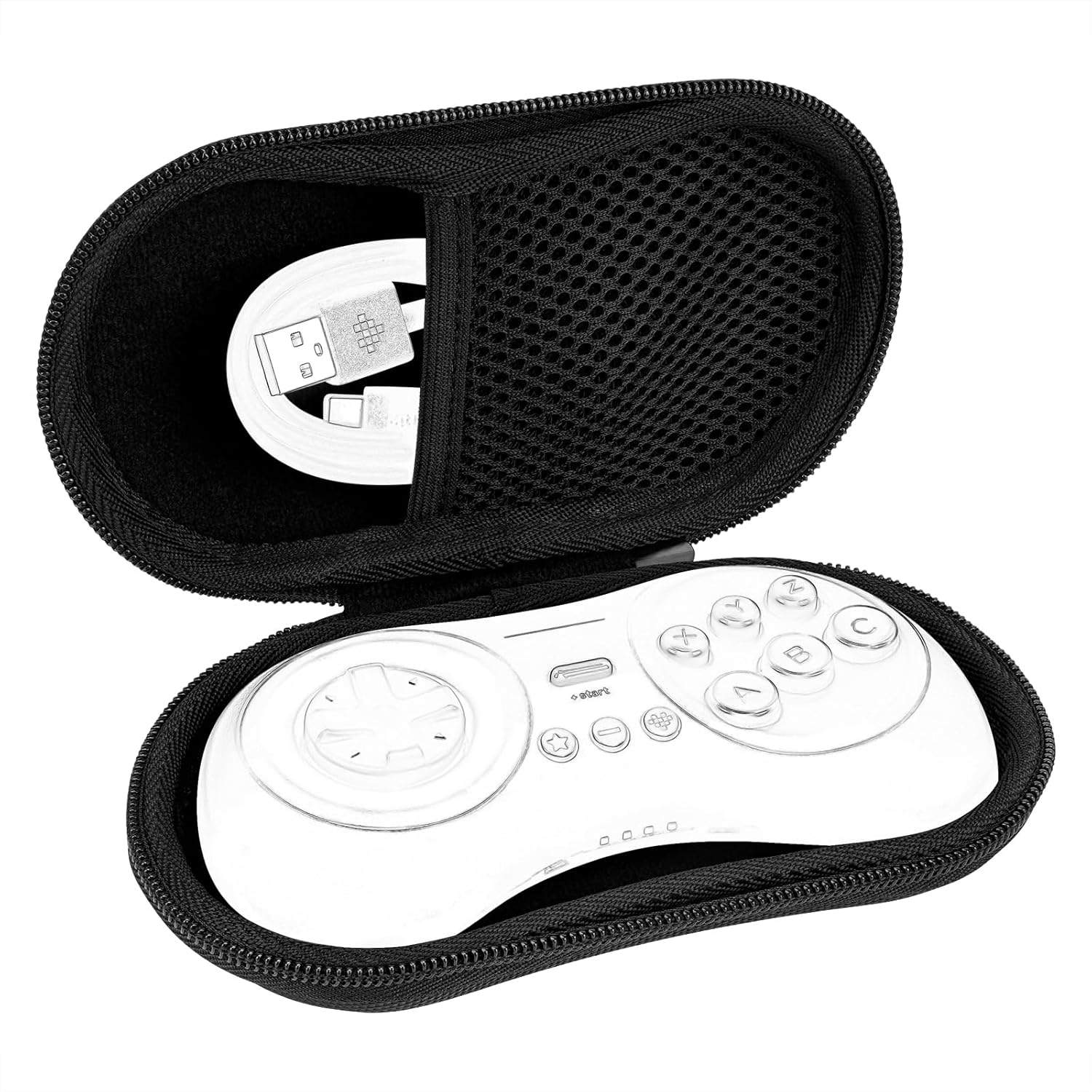 Geekria Carrying Case Compatible with 8Bitdo NEOGEO, M30, SN30 Pro Wireless Bluetooth Controller, Hard Shell Travel Case, Durable Storage Bag (Black and Red)