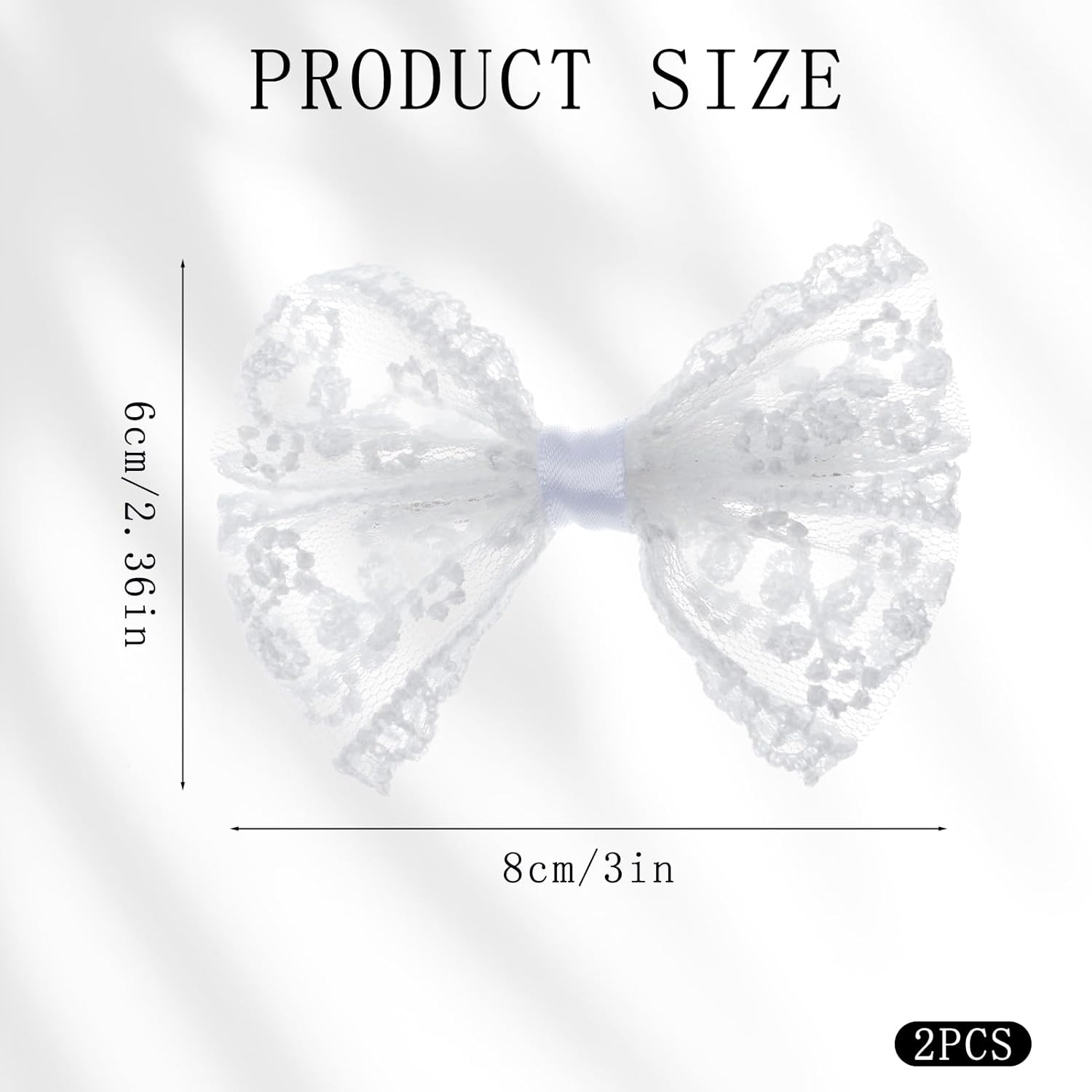 NICENEEDED 2PCS 3 Inch Lace Hair Bow Clips, Vintage Multicolor Bowknot Hair Accessories, Hair Barrettes for Different Occasions image number 5