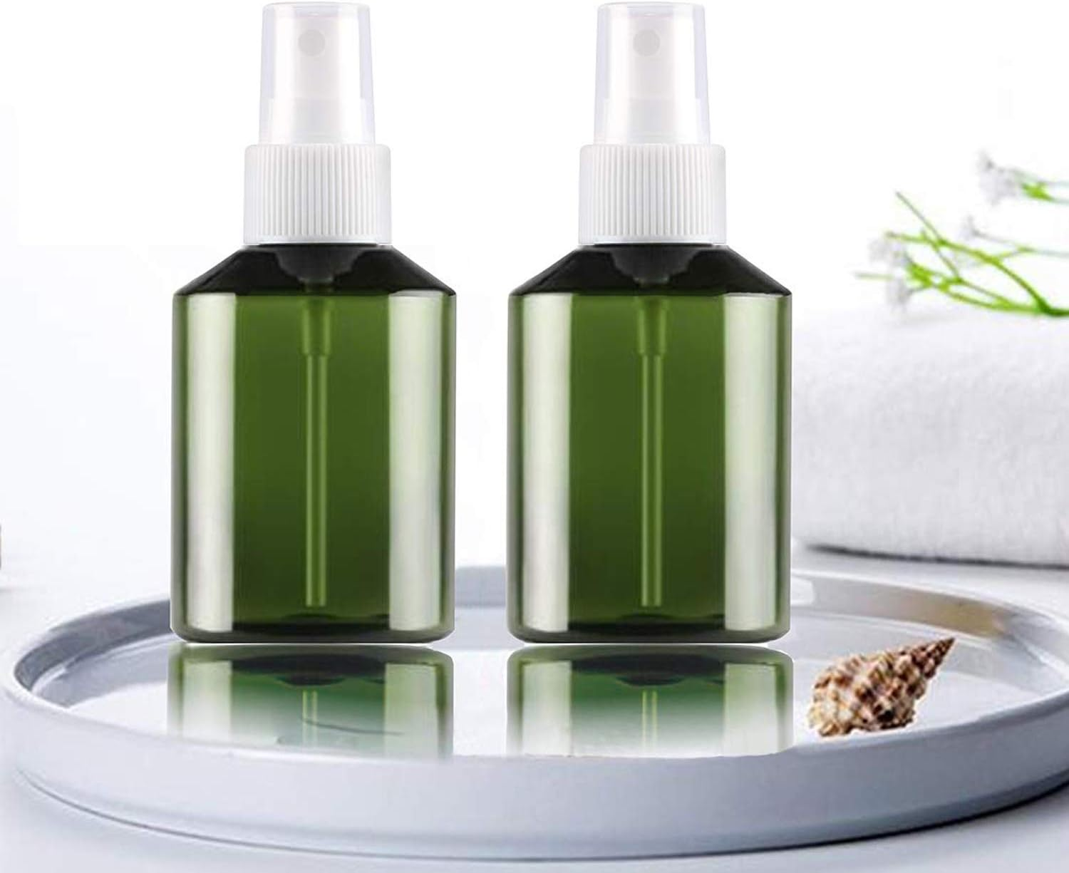 Alledomain Plastic Spray Bottles - Empty Refillable Fine Mist Travel Atomiser Sprayers Plastic Bottles Set Liquid Containers with 2 Funnels - Ideal for Makeup Remover Cosmetic Beauty Care, 150Ml*3, 150Ml