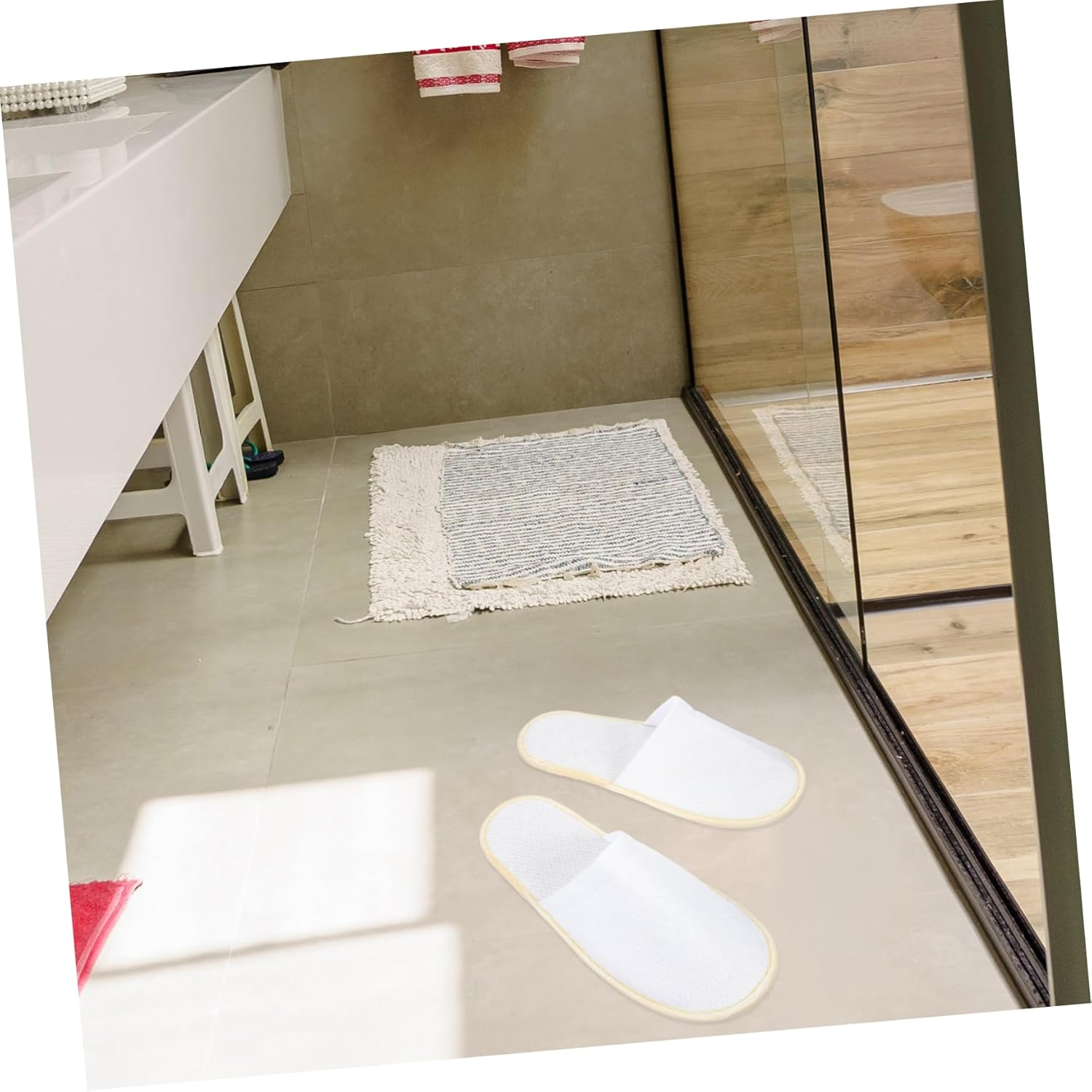 Ipetboom Slippers Sliders Non Hotel White Cotton - Assorted Color image number 5