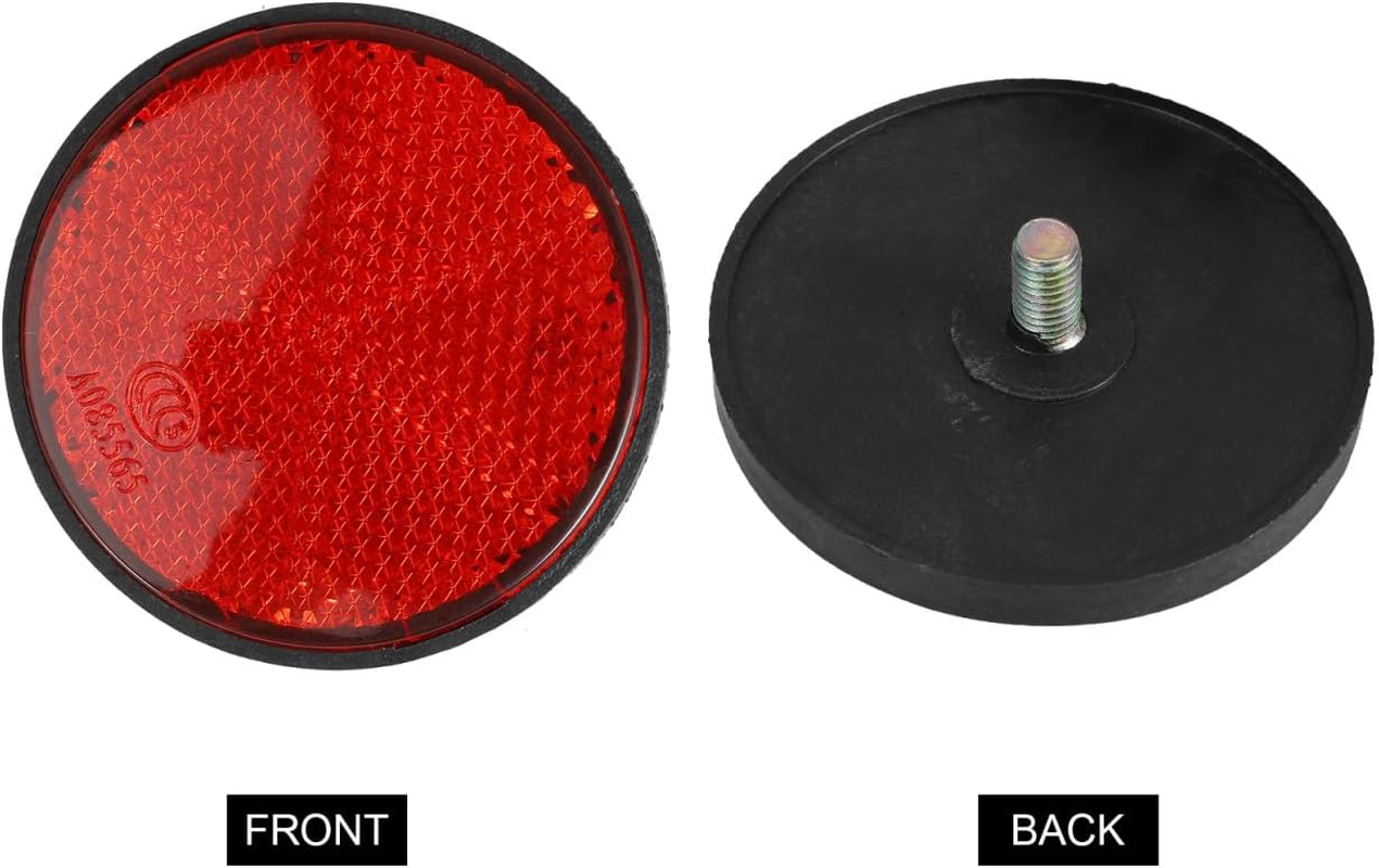 Mobestech 4Pcs Car Reflectors round Vehicle Reflectors for Improved Safety Easy Installation Compatible with Truck Motorcycle and Bicycle Sturdy Construction Warning Reflector image number 2