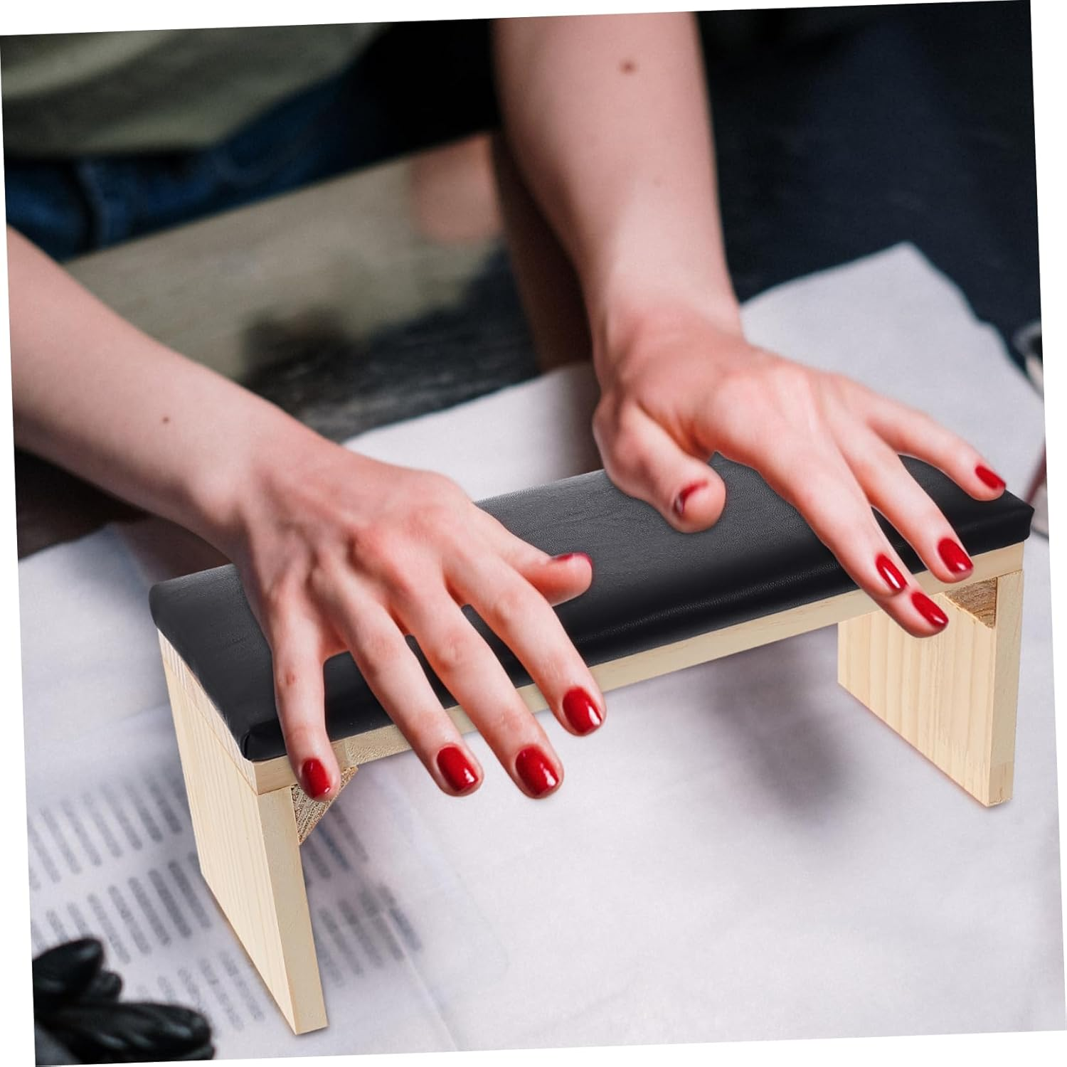 Japanese Manicure Hand Pillow Wooden Nail Art Cushion Wrist Rest for Salon and Home Use Ergonomic Height Relieves Muscle Stiffness for Nail Training and Personal Beauty Care image number 6