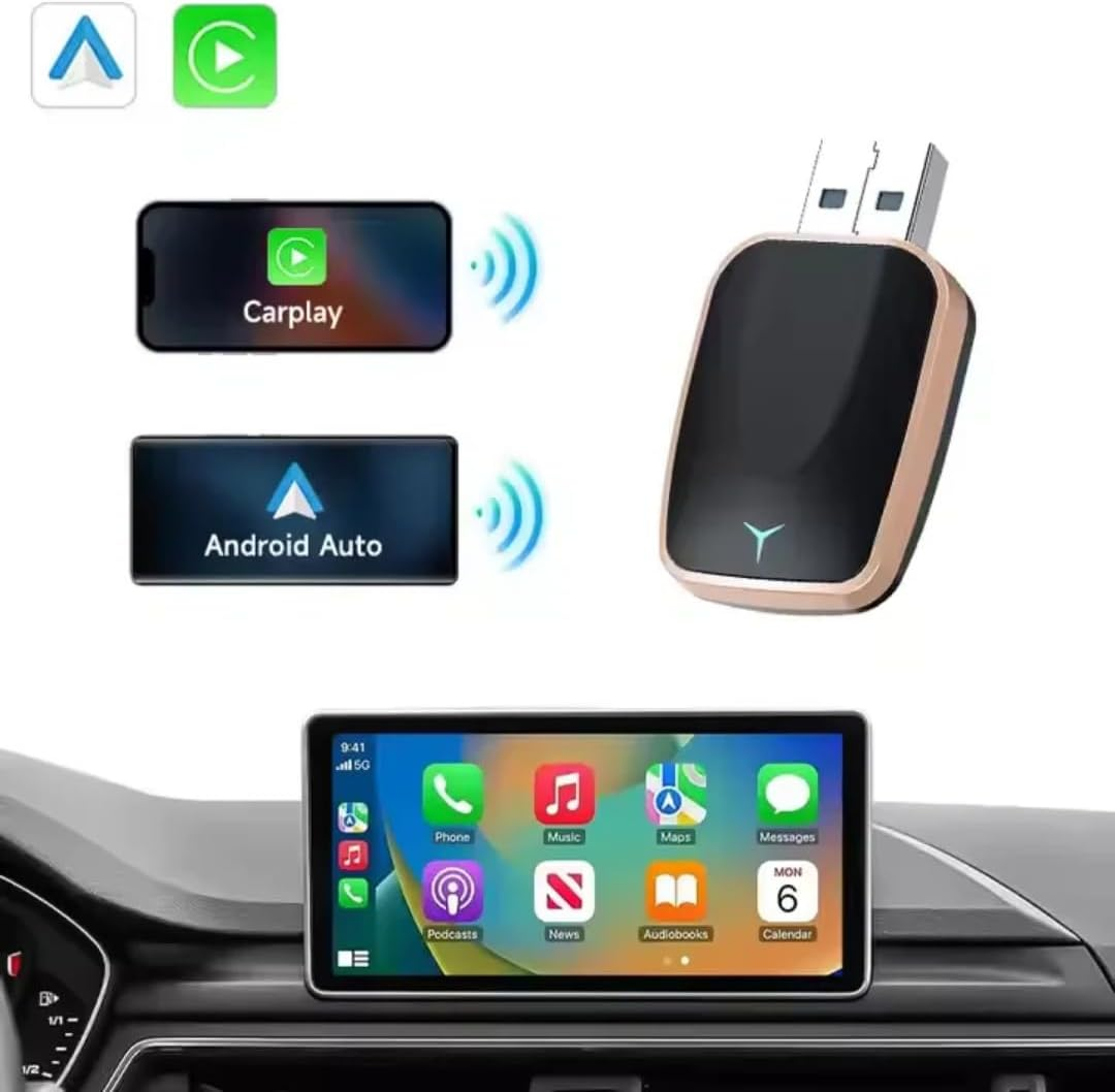 Wireless Carplay Adapter,Wireless Carplay&Android Auto Adapter,Compatible with Cars with Built-In Carplay/Android Auto Android for Carplay-3S Auto-Connect with Heat Dissipation,