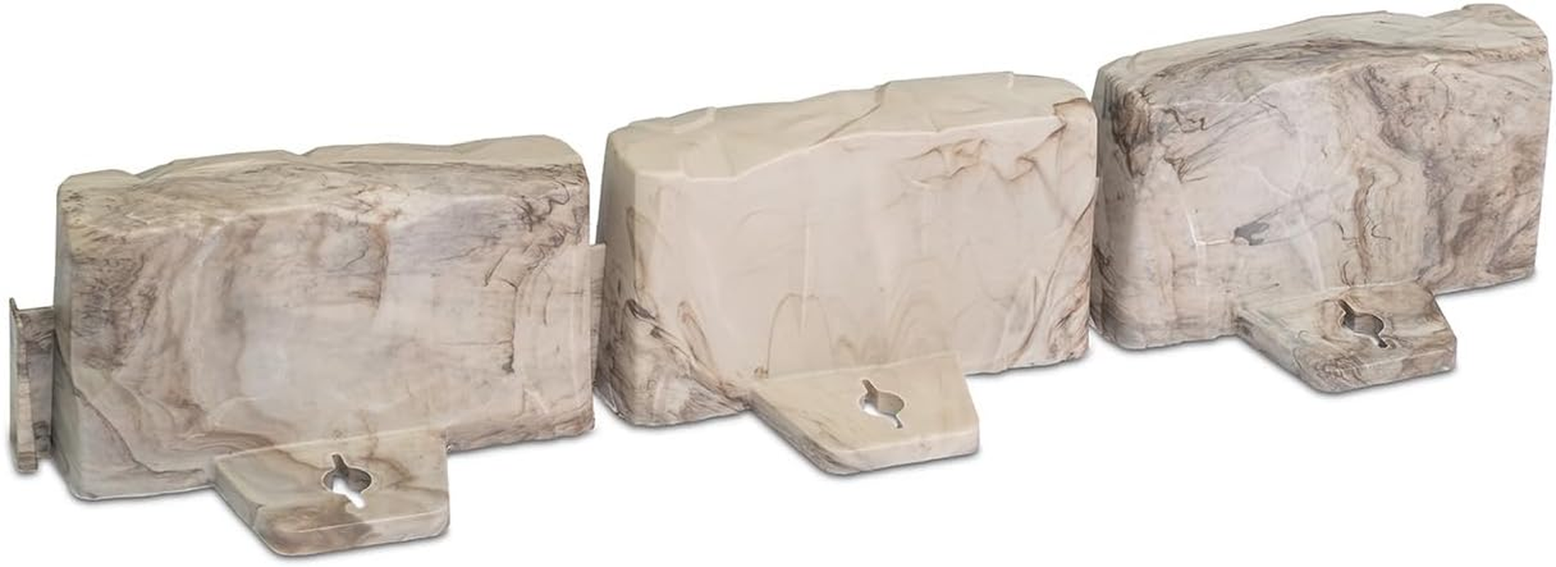 Easyflex No-Dig Landscape Edging with Anchoring Spikes, 2.7 In. Tall Decorative Stone-Look Garden Border, 60 Foot Kit, Brown