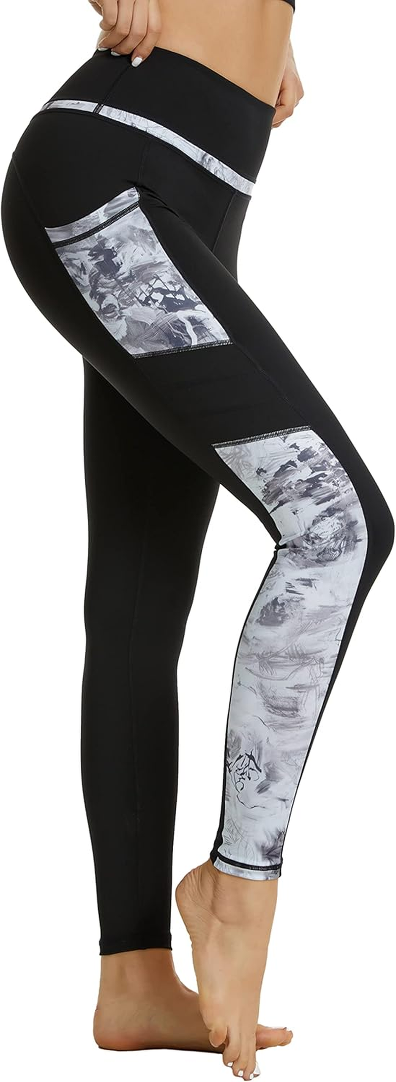 Buepeara Anti-Cellulite Women'S Sports Trousers with Pockets, High Waist Opaque Sports Leggings for Sports and Everyday Use