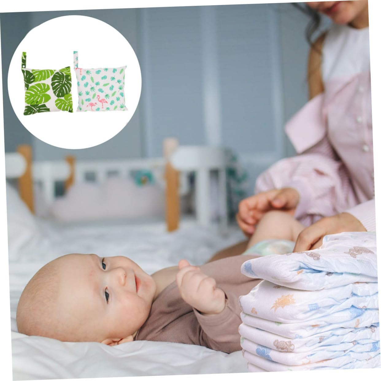 Ifundom 4Pcs Diaper Storage Bag Pouches Organiser Storage Wet Bag Diapers Essentials image number 4