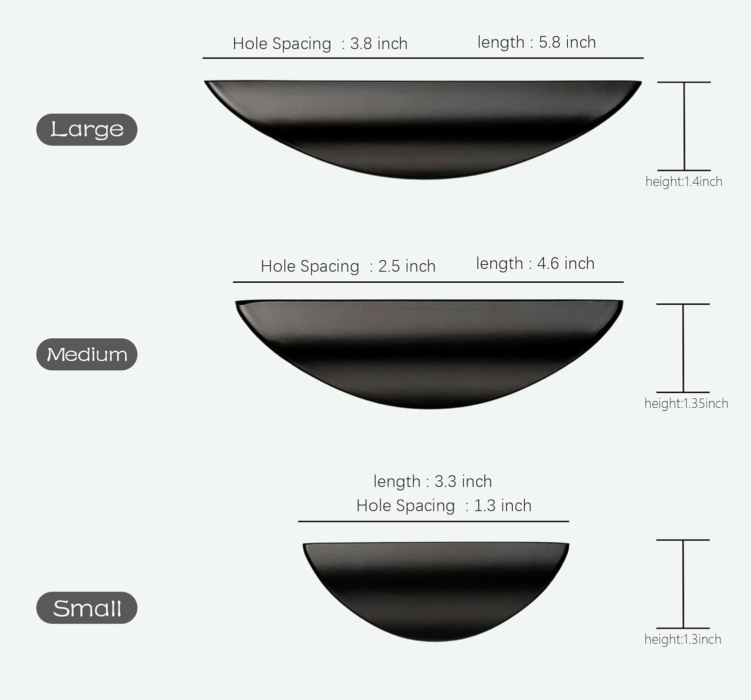 Primst Modern Light Brushed Cabinet Pulls, Furniture Hardware Collection, Cabinet Handles, Drawer Pulls, Door Pulls, Kitchen Cupboard Handle, Pack of 4 (Black,L-4Pcs) image number 4