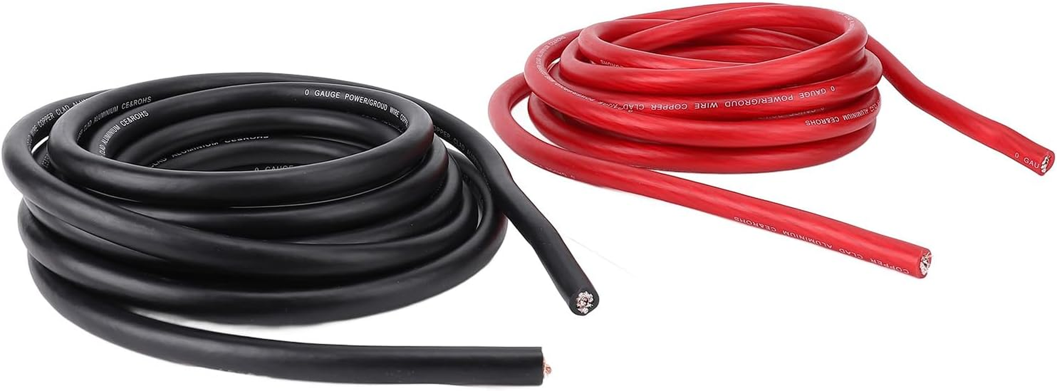 1/0 Gauge 20Ft Red Black Automotive Wire, Power Ground Cable Copper Flexible Wire with Heat Shrink Tube for Car RV Trailer Amp Inverter Solar DC Wiring image number 2
