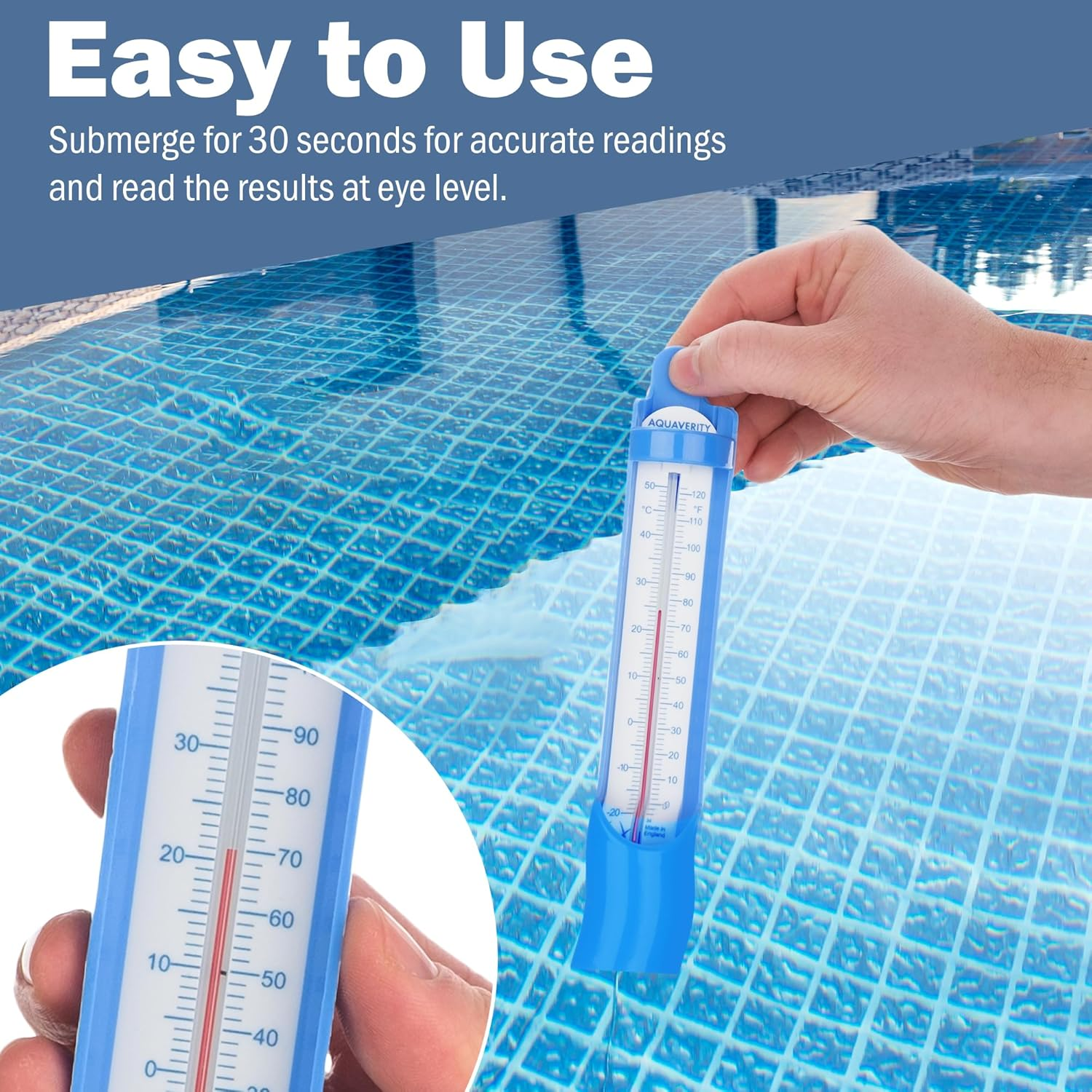 Scoop Pool Thermometer to Measure Water Temperature in Swimming Pool, Hot Tub, Ice Bath, Spa &ndash; Easy to Use Water Temperature Thermometer image number 3