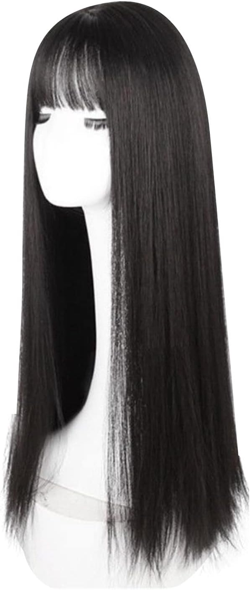 Long Straight Wig, Long Straight Wig, Synthetic Wig, Black, Straight Wig, Long Wig with for Women, Heat Resistant, Fashionable, Elegant, Synthetic image number 3