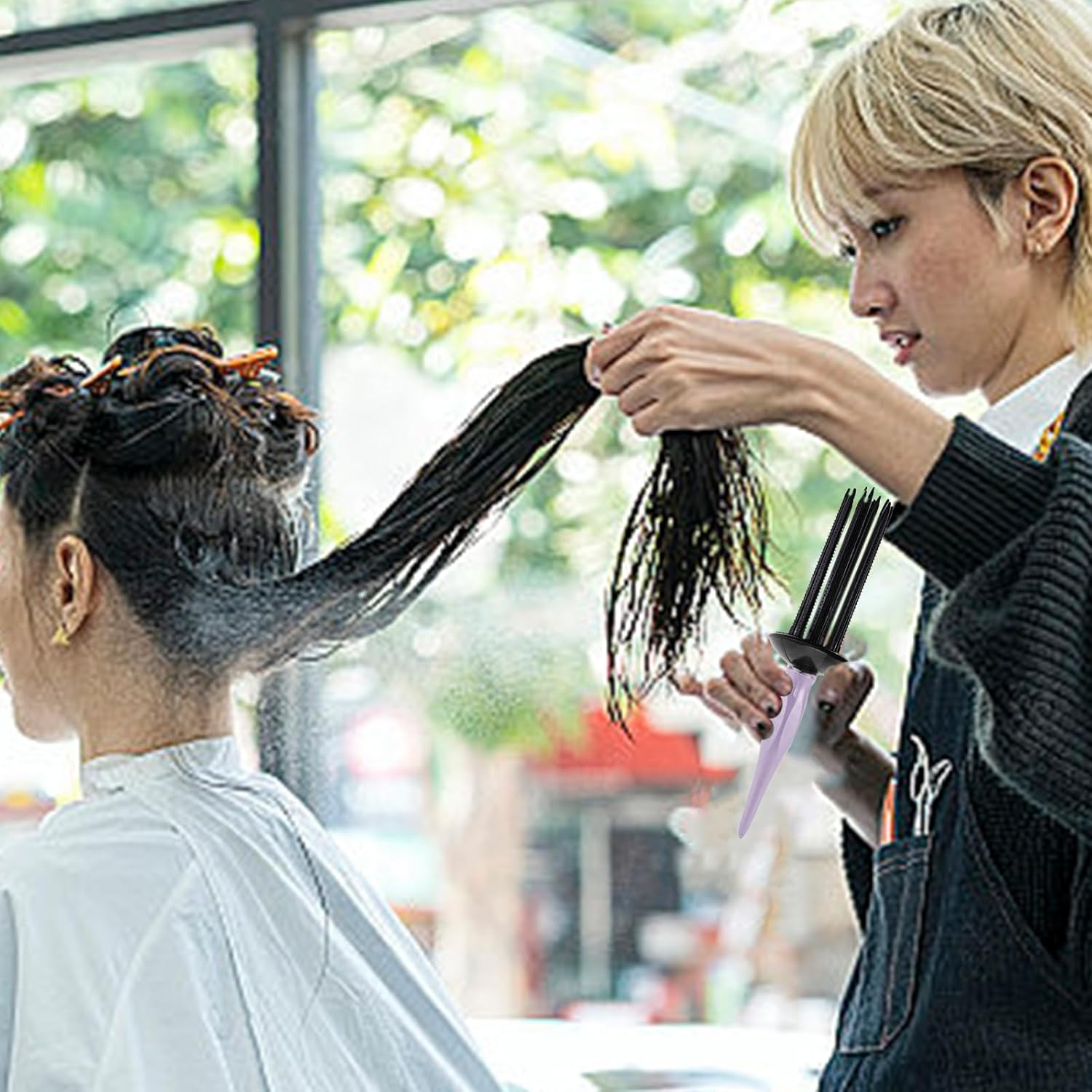 WJUAN Curl Comb Pack of 2, Environmentally Friendly Curly Hair Brush Made of Resin, Antistatic, Long Tooth Design, Fluffy Defined Curly Hair, Suitable for Home, Hairdressing Shop (26 X 6.5 Cm) image number 5