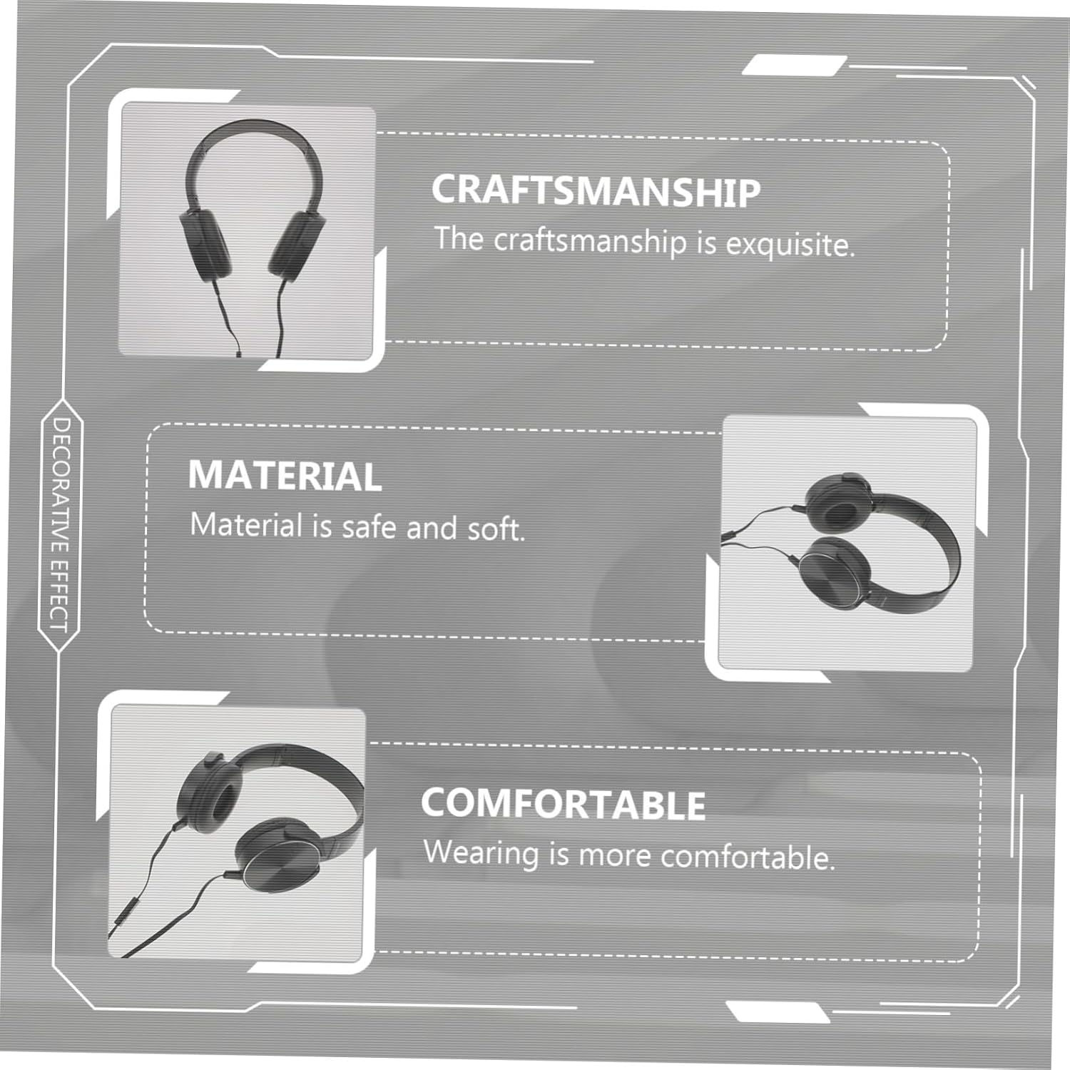 VERDANVERSE Wired Gaming Headset with Microphone for Computer and Music, On-Ear Stereo Headphones, Black, Compatible with Desktop and Laptop, Suitable for Gaming and Online Communication image number 4