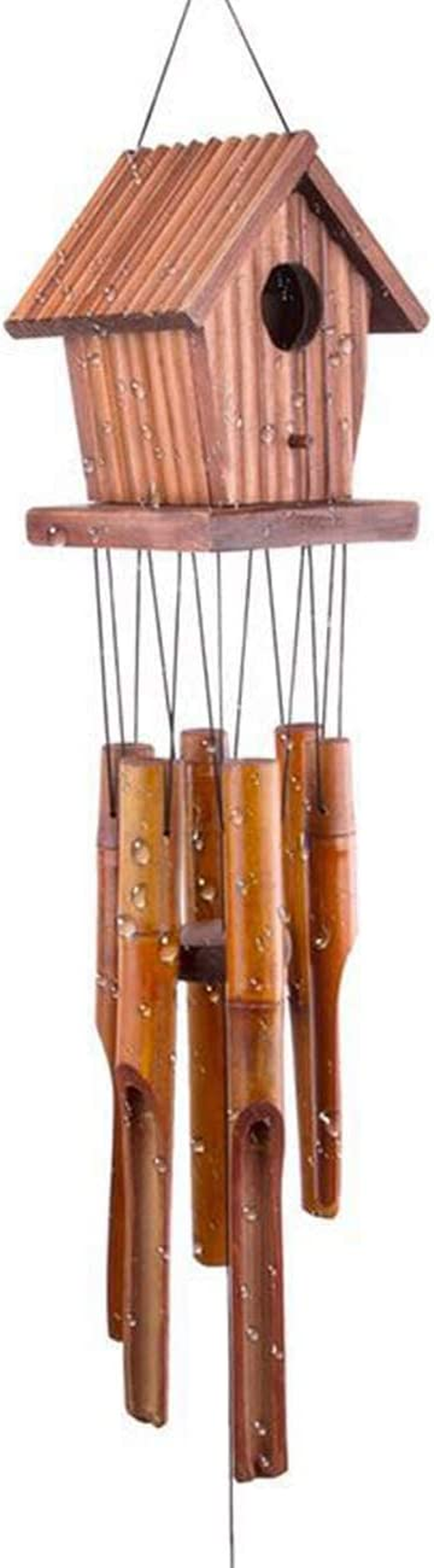 Bamboo Wind Chimes, 35'' Wooden Birdhouse Wind Chime, Gifts for Mom/Women/Wife/Daughter/Sister/Aunt/Grandma, Outdoor Decor, Yard Decor for Christmas,Birthday Gifts,Gardening Gifts image number 3