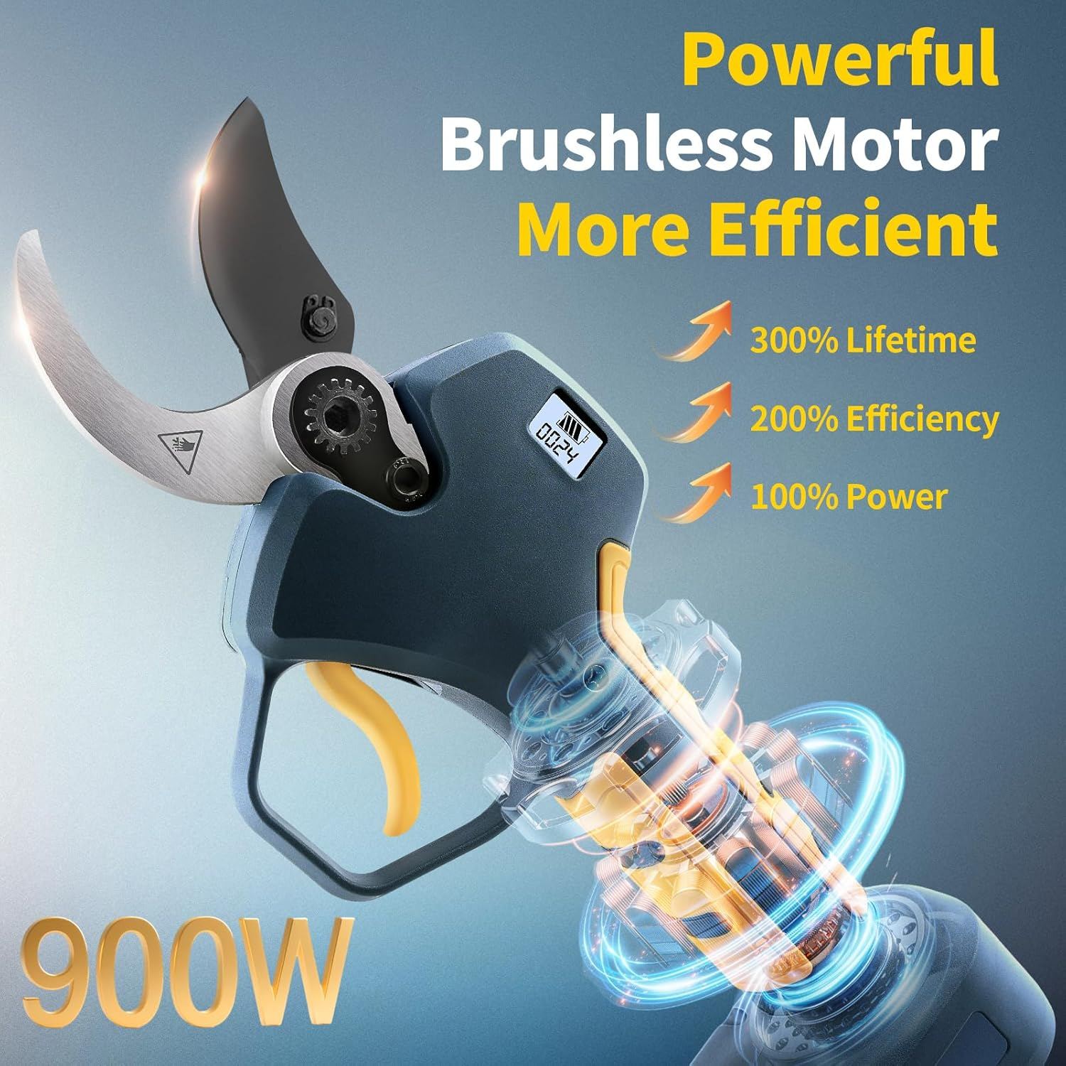 Prunarbo Electric Pruning Shears Cordless 40Mm with 4000Mah Batteries, Compatible with Makita 18V Battery Powered Pruner 1.6'' Electric Secateurs Branch Cutter Professional Garden Tool image number 3