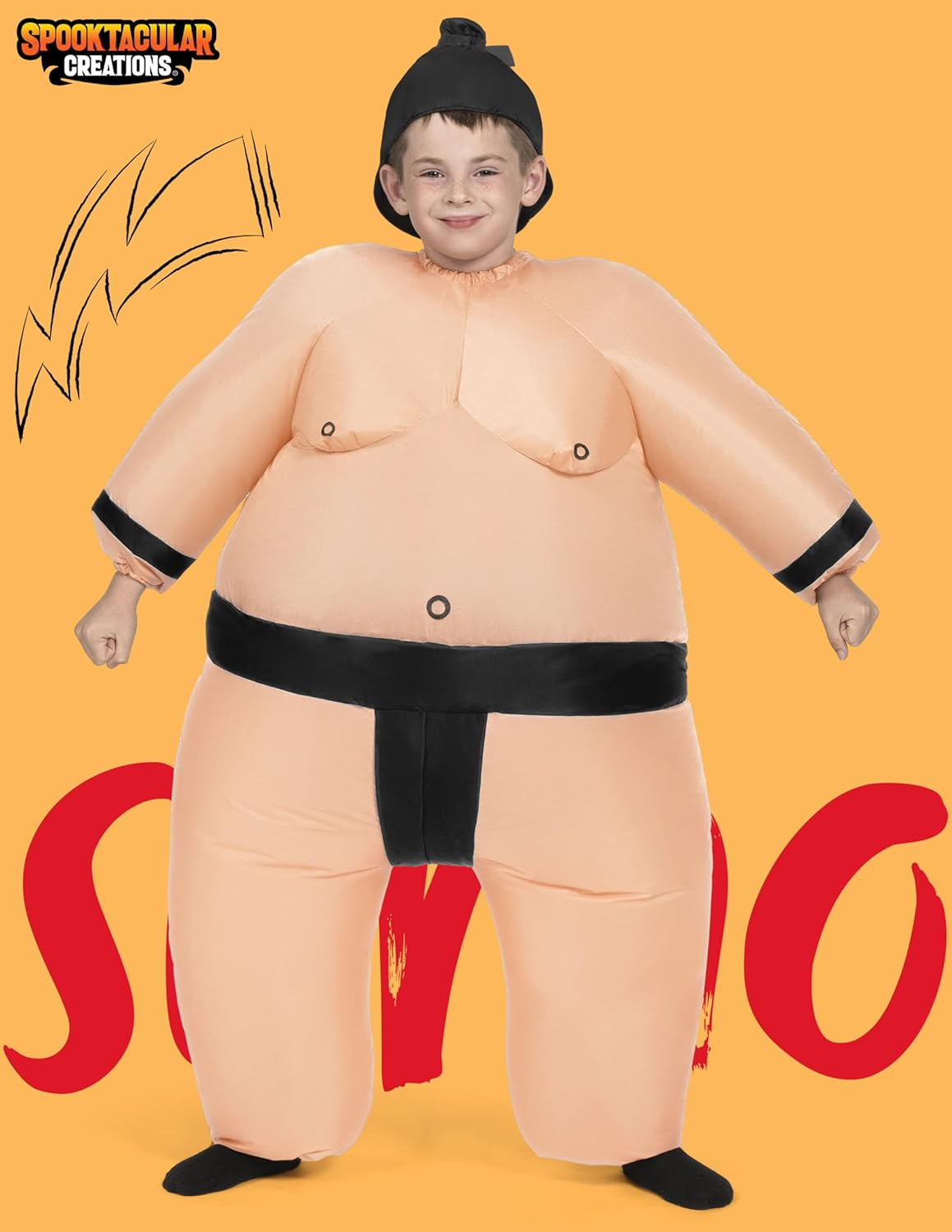 Spooktacular Creations Kids Inflatable Costume, Full Body Sumo Wrestler Costume for Halloween Dress up Costume Parties - Multicolor image number 3