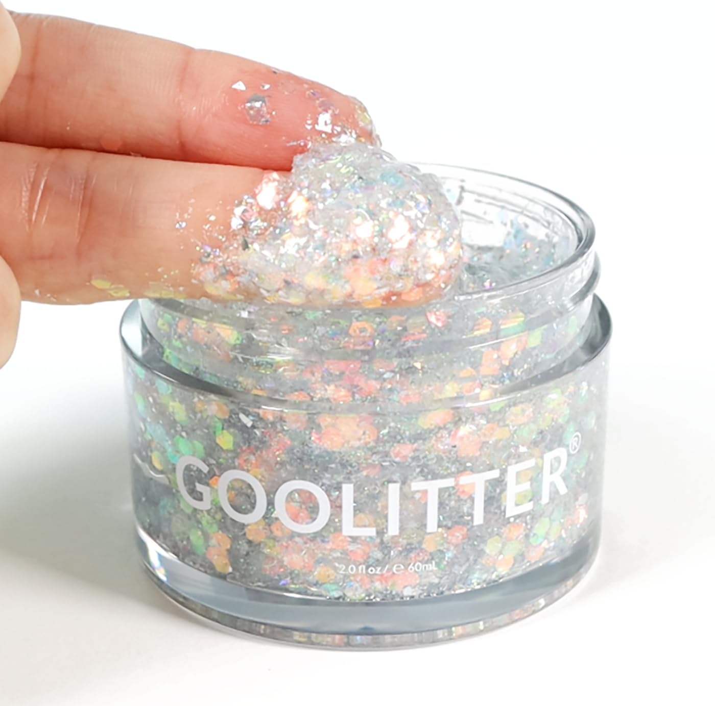 Goolitter Face, Body & Hair Holographic Clear White Glitter Gel [Snowy Cloud] 2Oz (60Ml) | Chunky | K-Beauty | Halloween, Festival, EDM, Rave, Party, Concert, Costume Makeup| Vegan, Cruelty Free image number 5
