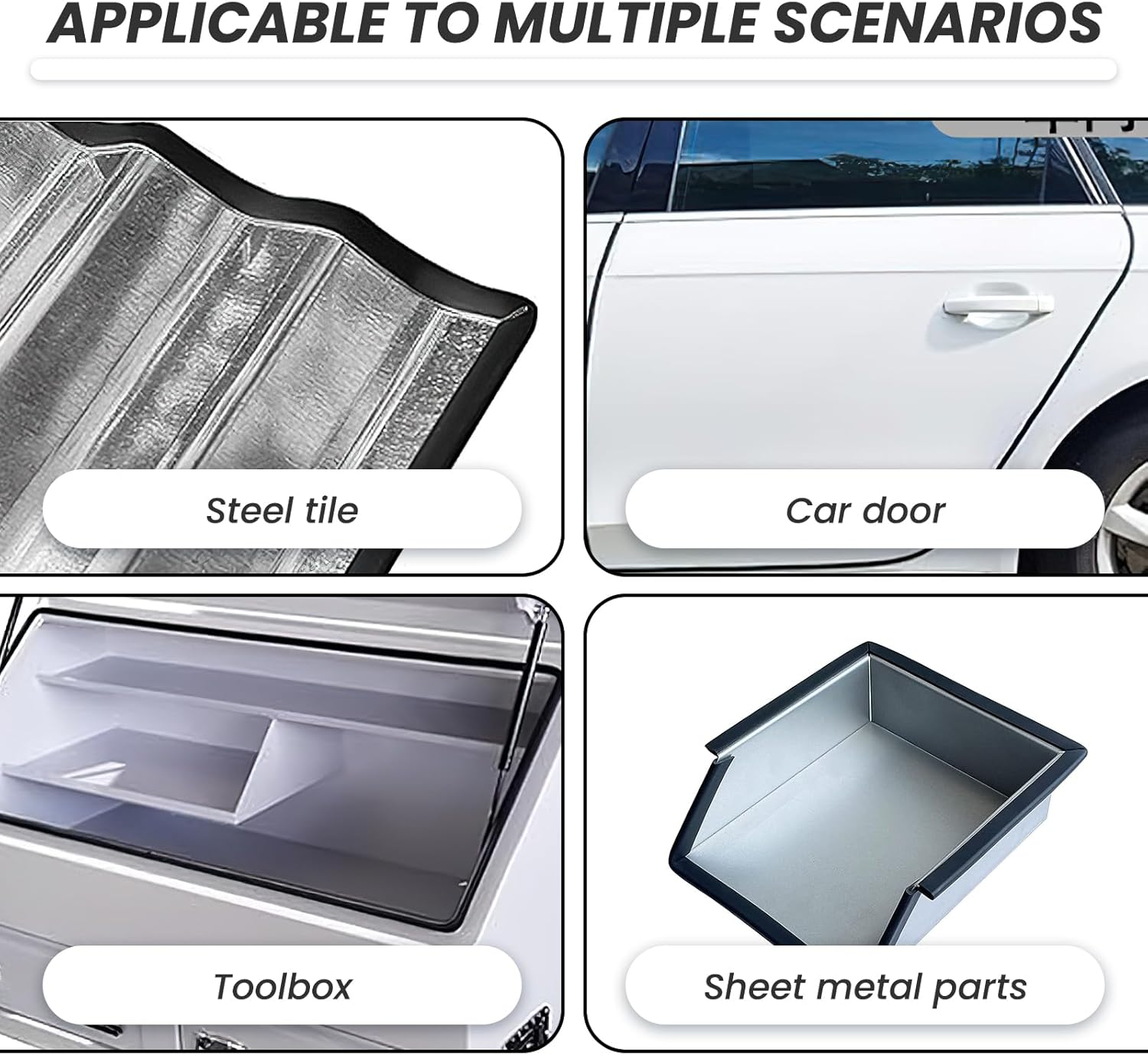Universal Rubber Car Door Edge Guards - U Shape Anti-Collision Trim Protector (No Glue Needed) for Sedans, Suvs, Trucks - 13Ft/4M Black EPDM Weatherstrip image number 2