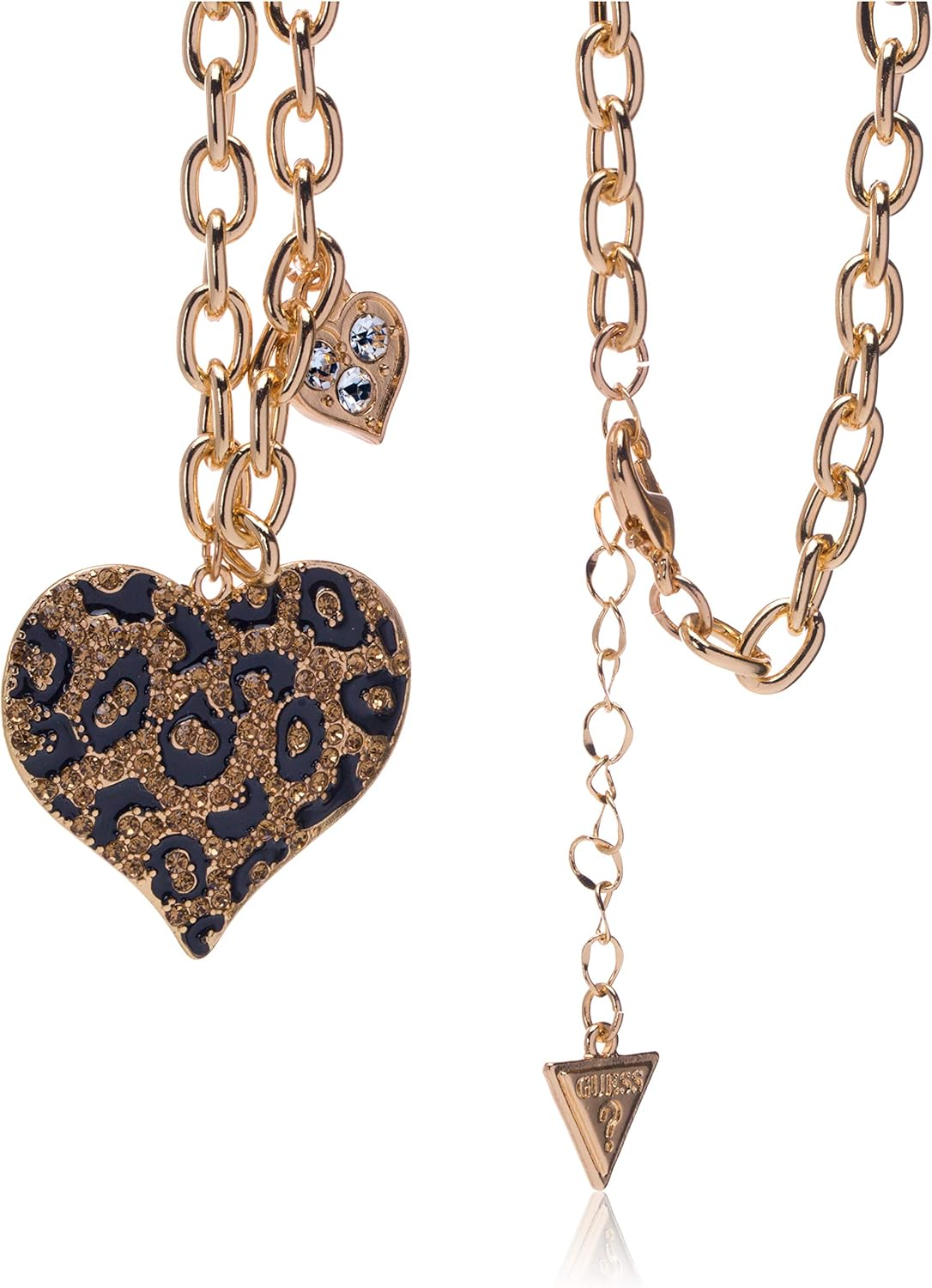 GUESS Gone Wild Animal Print Heart Necklace