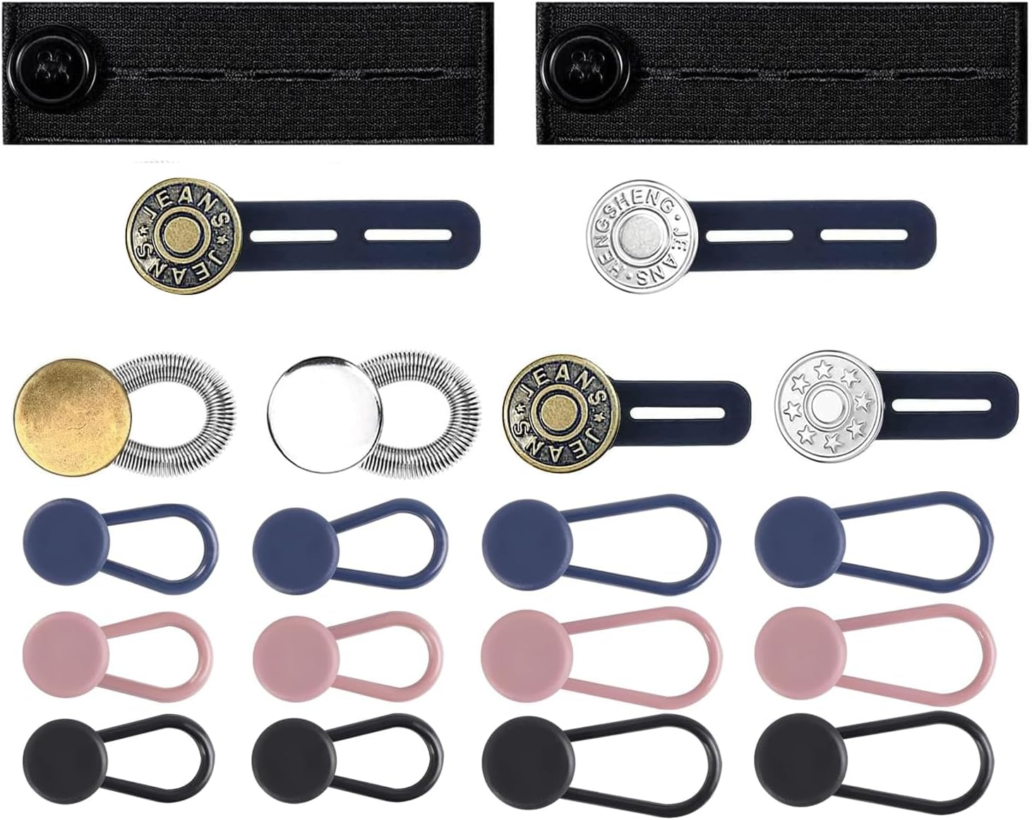 20 PCS Button Extenders for Jeans, Pants Button Extender, Waist Extenders for Pants for Women Men, No Sewing Instant Waistband Extension 1-1.8 Inches image number 3