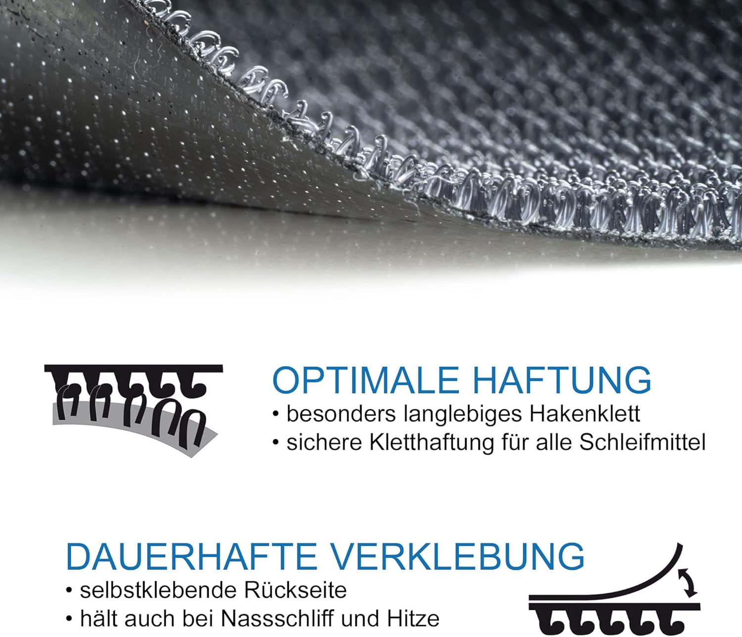 DFS Self-Adhesive Velcro Disc, 150 Mm, Replacement Velcro Replacement for Repairing Sanding Disc, Polishing Plate, Support Plate image number 1