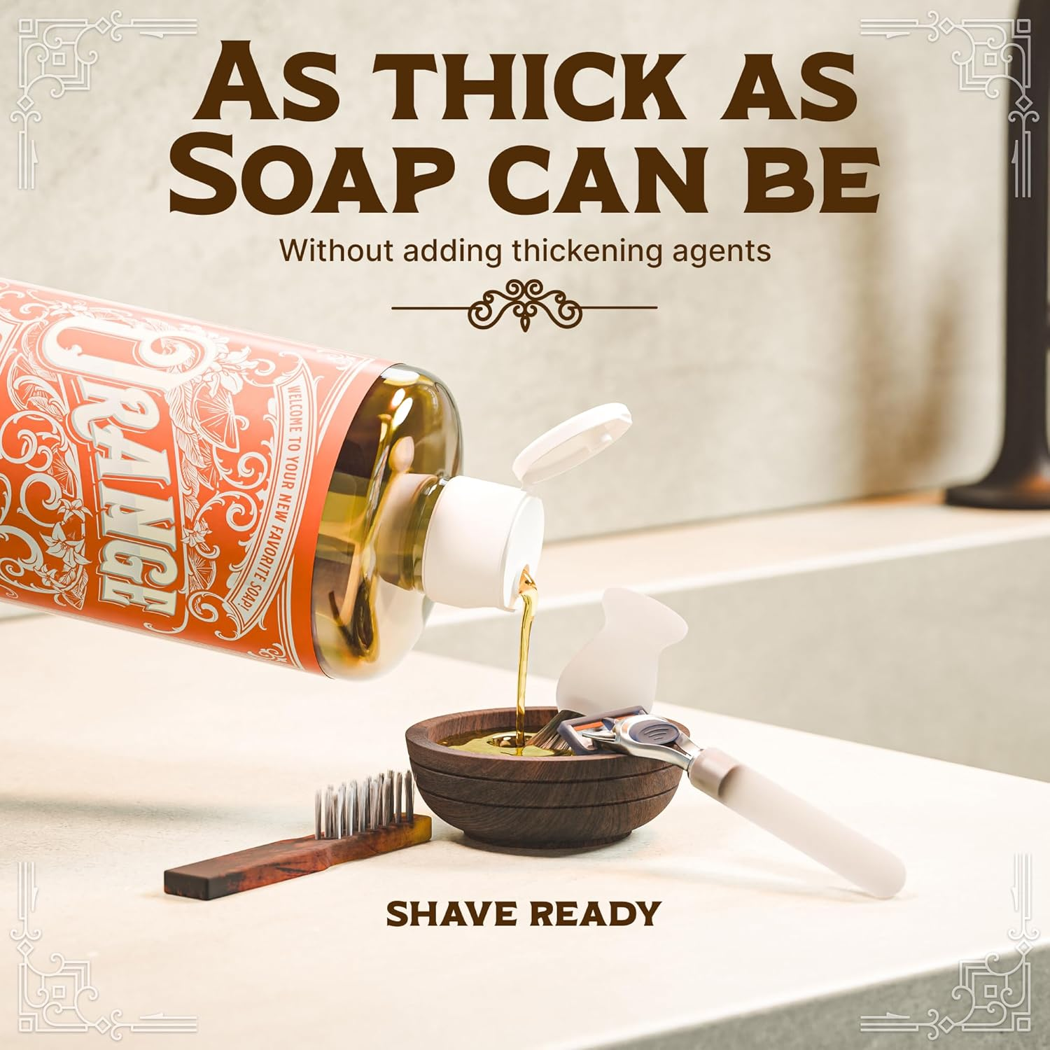 Carolina Orange Castile Soap Liquid &ndash; Skin-Softening Olive Oil Soap Organic Body Wash &ndash; Pure Castile Soap Orange Liquid Soap &ndash; Vegan Castille Soap Liquid (Orange, 1 Gallon) image number 3