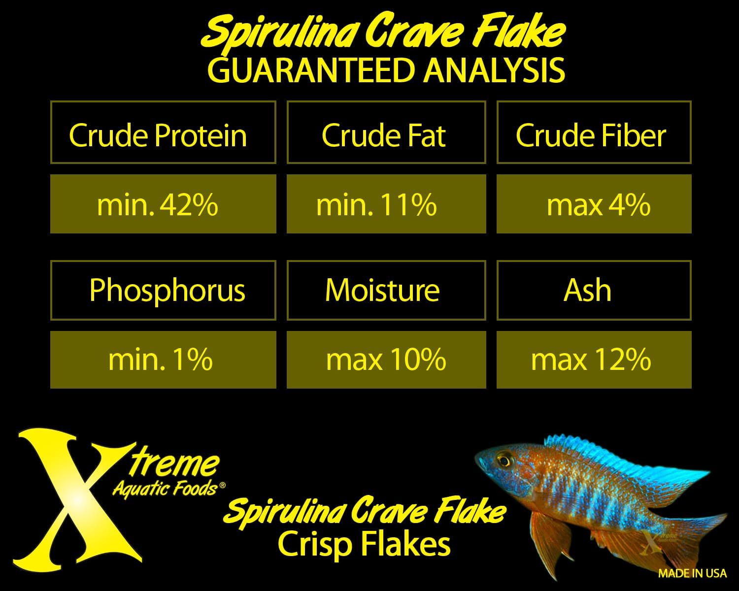 Xtreme Aquatic Food Community Crave Spirulina/Krill Flakes Fish Food 227 Grams (8Oz) - Tropical Fish Flakes image number 3