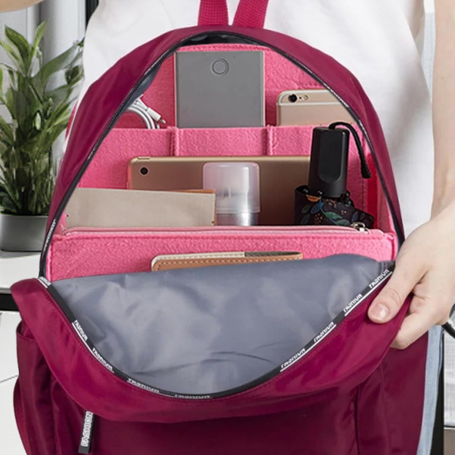 Bag Organizer, Bag Insert Organizer - Felt Storage Bag Wallet Organizer - Travel Backpack Insert, Multi-Pocket Organizer Liner for Shoulder Bag image number 4