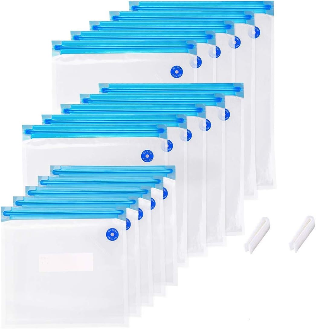 Vacuum Sealer Storage Bags, Pack of 15 Reusable Vacuum Food Sealing Bags, 3 Sizes Sous Vide Bag Kit, for Storing Vacuum Cleaners, Preparation of Meals image number 1