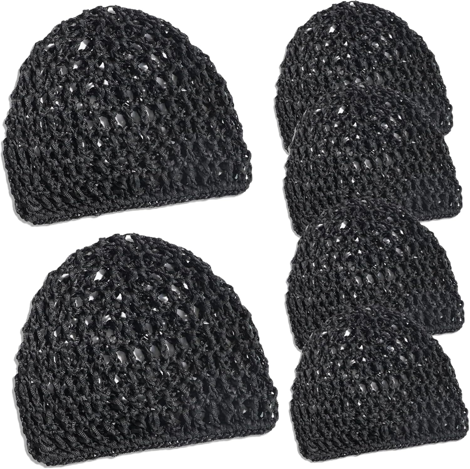 Tubi Hair Wrap, 6PCS Elastic Crochet Hair Net, Soft Breathable Mesh Wrap Net for Silk Press, Nets for Sleeping, Long Straight Curly, Decor image number 4