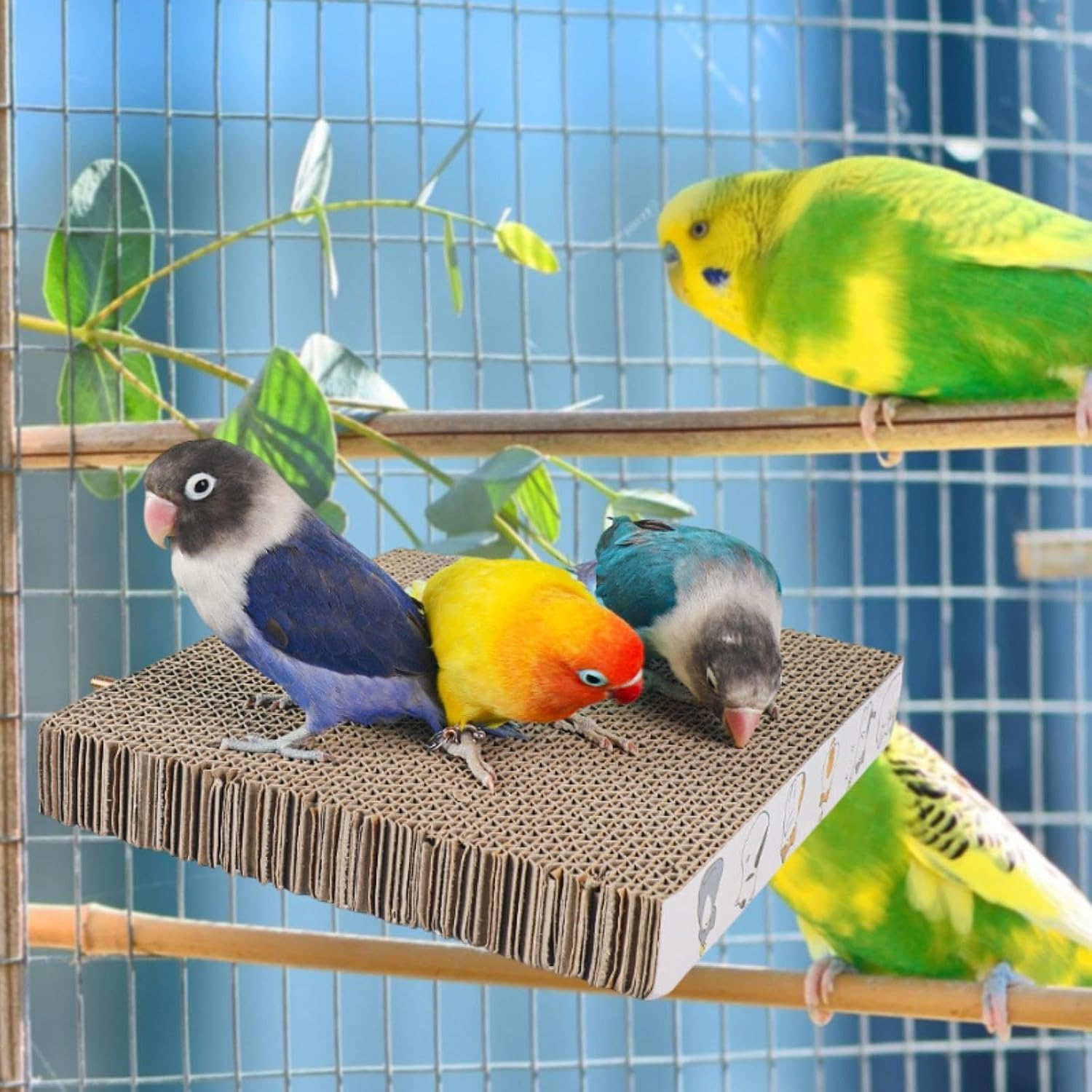 Fenteer Parrot Cardboard Foraging Toy Cage Accessories Exercise Bird Chew Toy Paw Grinding Stick for Budgies Cockatiel Lovebirds, S image number 3