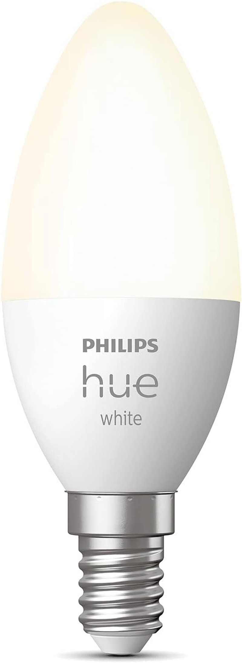 Philips Hue White Smart Light Bulb Candle 470 Lumen [E14 Small Edison Screw] with Bluetooth, Compatible with Alexa, Google Assistant, Apple Homekit image number 1