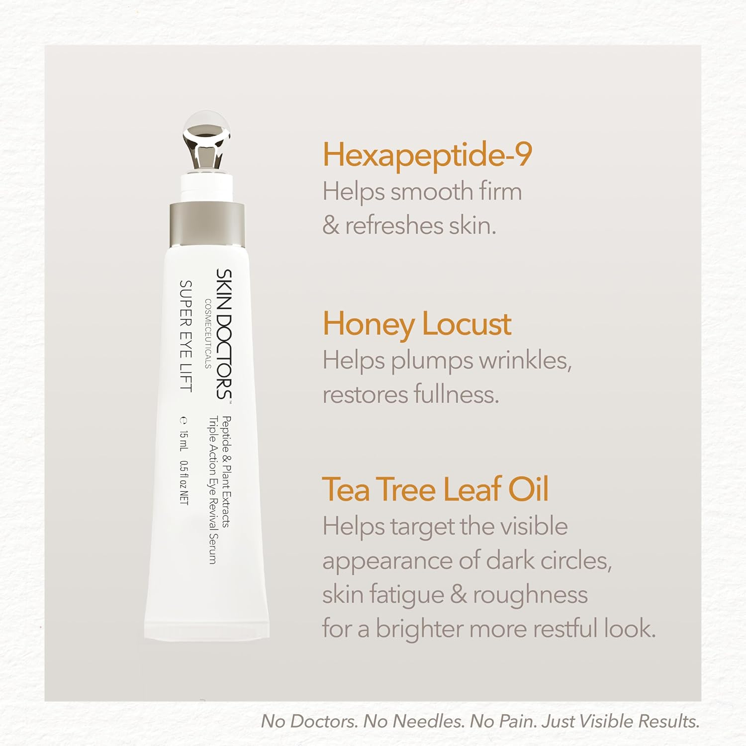 Skin Doctors&trade; Cosmeceuticals Super Eyelift Serum, Lifts & Brightens Tired Eyes in 28 Days, 87% Reduction in Eye Wrinkles, Reduction in Eye Bags & Dark Circles, 15 Ml image number 4