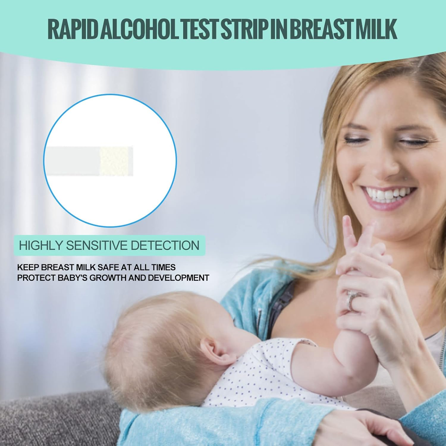 Breastmilk Test Strips, 25Pcs Breastmilk Detect Strips Alcohol Detection Test Strips with Bottle for Accurate Fast Breastmilk Detect Strips for Mother image number 4