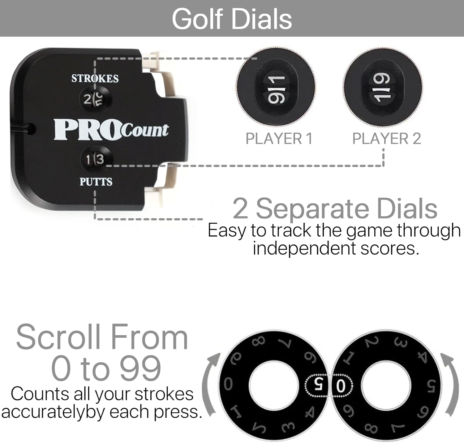 Golf Accessory Tool Set, Golf Club Brush, Foldable Divot Repair Tool with Golf Marker, Digit Counter, Pack of 3 Golf Sports Bag Kit (Black) image number 1