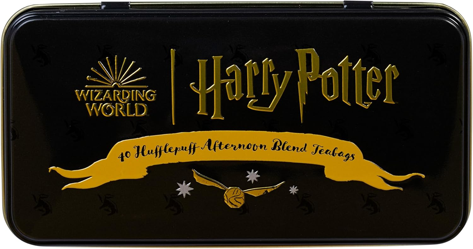 New English Teas Harry Potter Hufflepuff Crest Tea Caddy with 40 English Afternoon Teabags