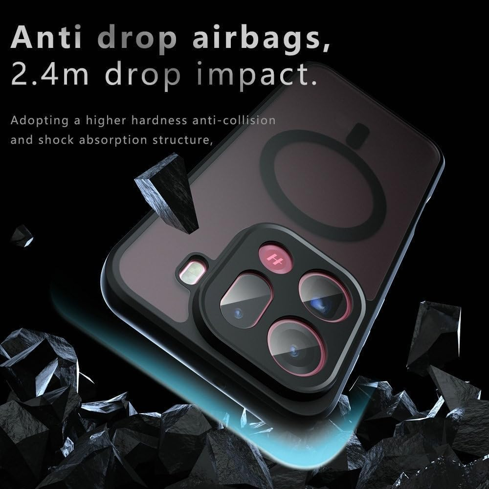 T Tersely Magnetic Case for Oppo Find X9 Pro 5G 2025, Compatible with Magsafe, Translucent Matte [Ultra Slim Shockproof] [Anti-Slip] Oppo X9Pro Protective Phone Case -Black image number 3