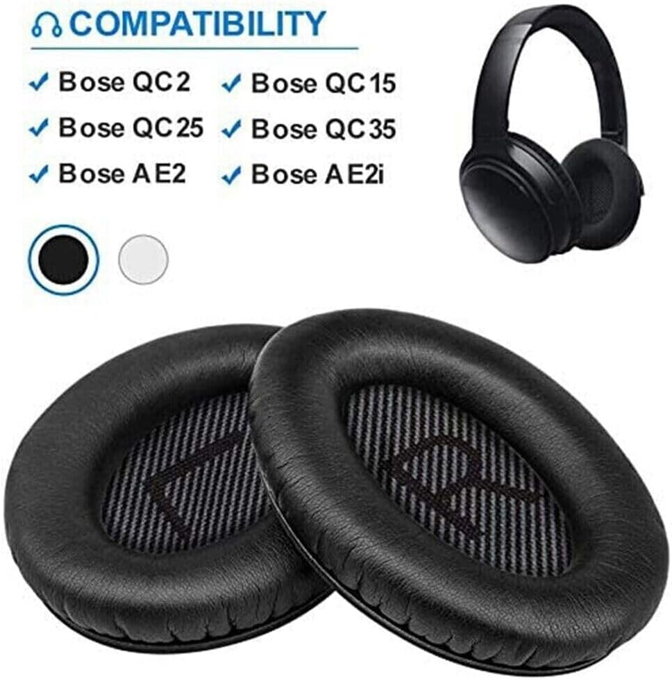 Replacement Earpads Cushions for Bose Quietcomfort 35 (QC35) & Quiet Comfort 35 II (QC35 Ii) Headphones, Ear Pads with Softer Leather, Noise Isolation Foam, Added Thickness (Black) image number 3