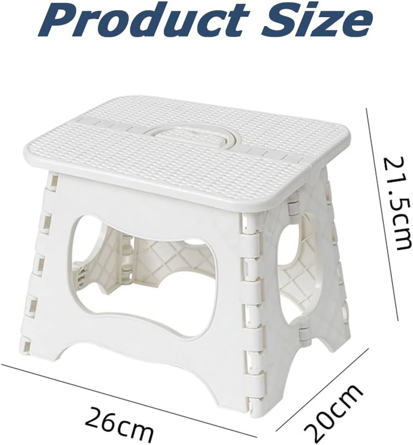Portable White Folding Stool, Compact, Lightweight Foldable Stool, Durable Minimalist Design Chair, for Outdoor Picnics, Home, Office & Travel ﻿ image number 2