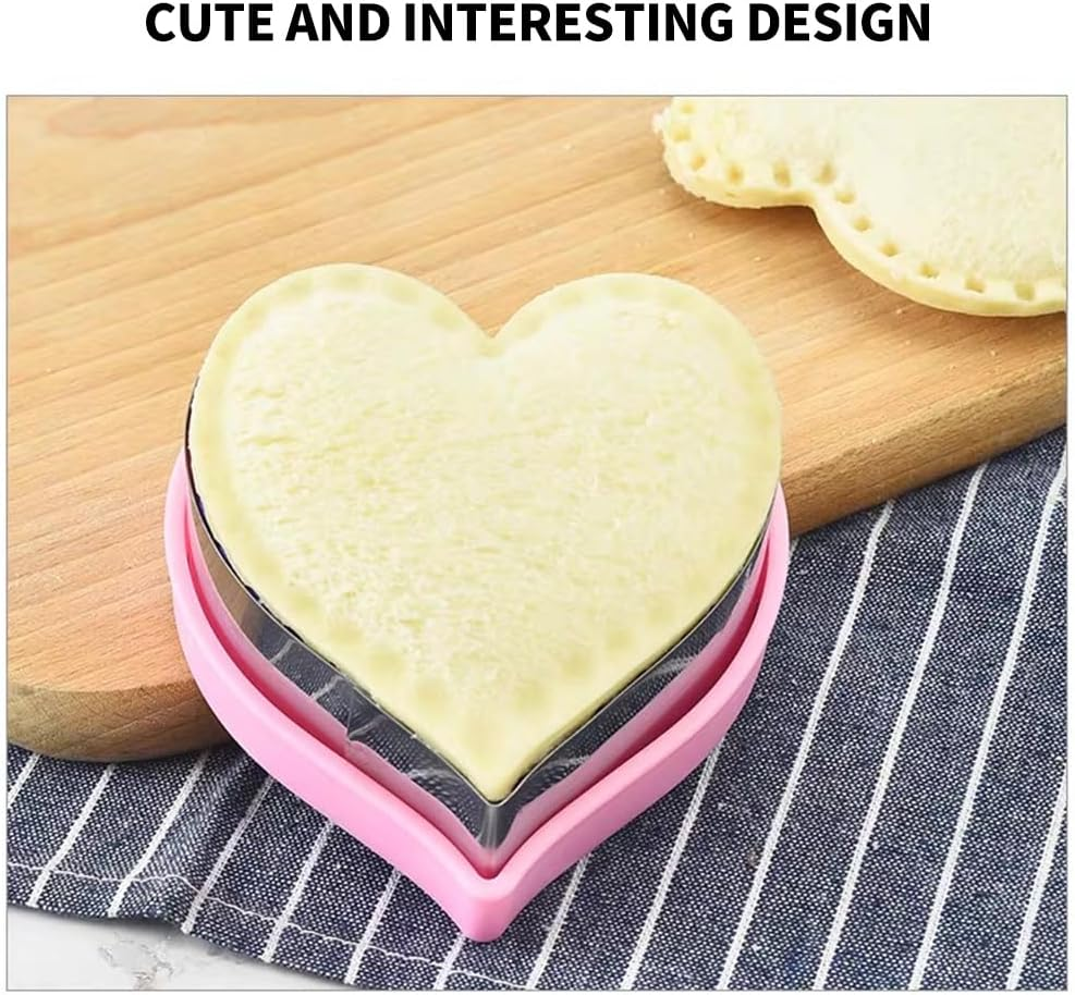 20Pcs Sandwich Cutter and Sealer Set for Kids, Stainless Steel Uncrustable Sandwich Maker Decruster Cookie Cutters Fruit Vegetable Cutter Lunch Bento Box with Heart Square Dinosaur Star Circle Shapes, image number 2