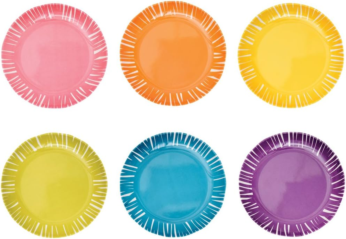 French Bull Melamine Assorted Plates-6 Piece Set -Melamine Dinnerware-Platter, Serving, Party, Platter, Dish (6" Appetizer Plate, Fringe)