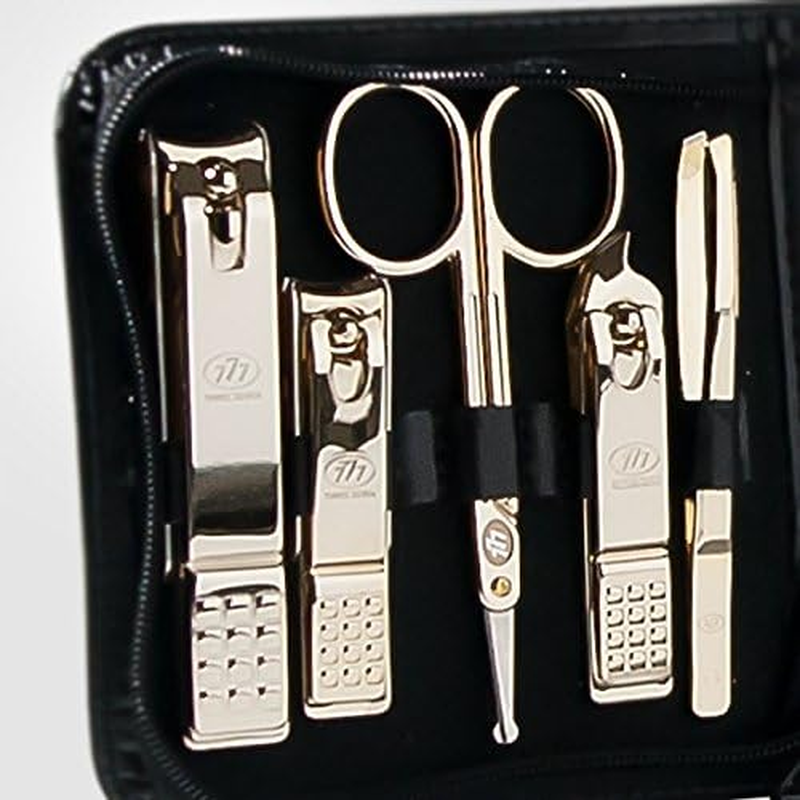 World No. 1, Three Seven 777 Travel Manicure Pedicure Grooming Kit Set (Total 11 PC, Model: Ts-810G),Personal Nail Care, Stainless Steel- Made in Korea, since 1975 - Colorless image number 4