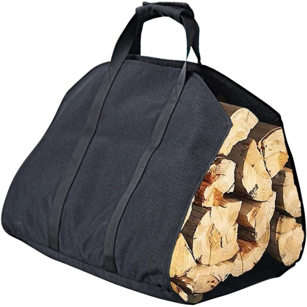 Heavy-Duty Firewood Storage Carrier Bag Portable Canvas Log Holder for Camping Hiking Outdoor Use Foldable Firewood Container Tote for Lumber Garden Tools and Picnic Equipment image number 3