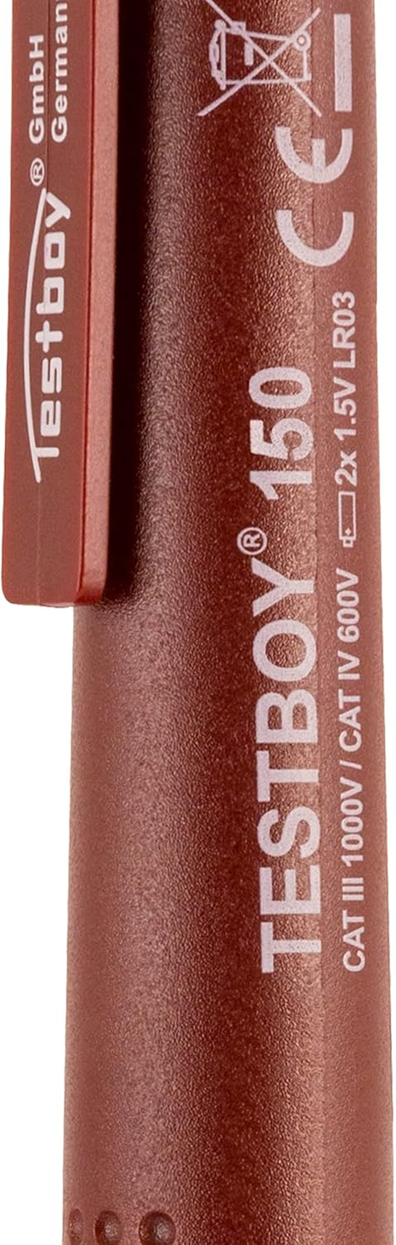 Testboy 150 Non-Contact Voltage Tester 12V AC with Optical Display (Volt Detector, Capacitive Measurement, Includes LED Flashlight, CAT III 1000V, ABS Plastic Housing) Red image number 4